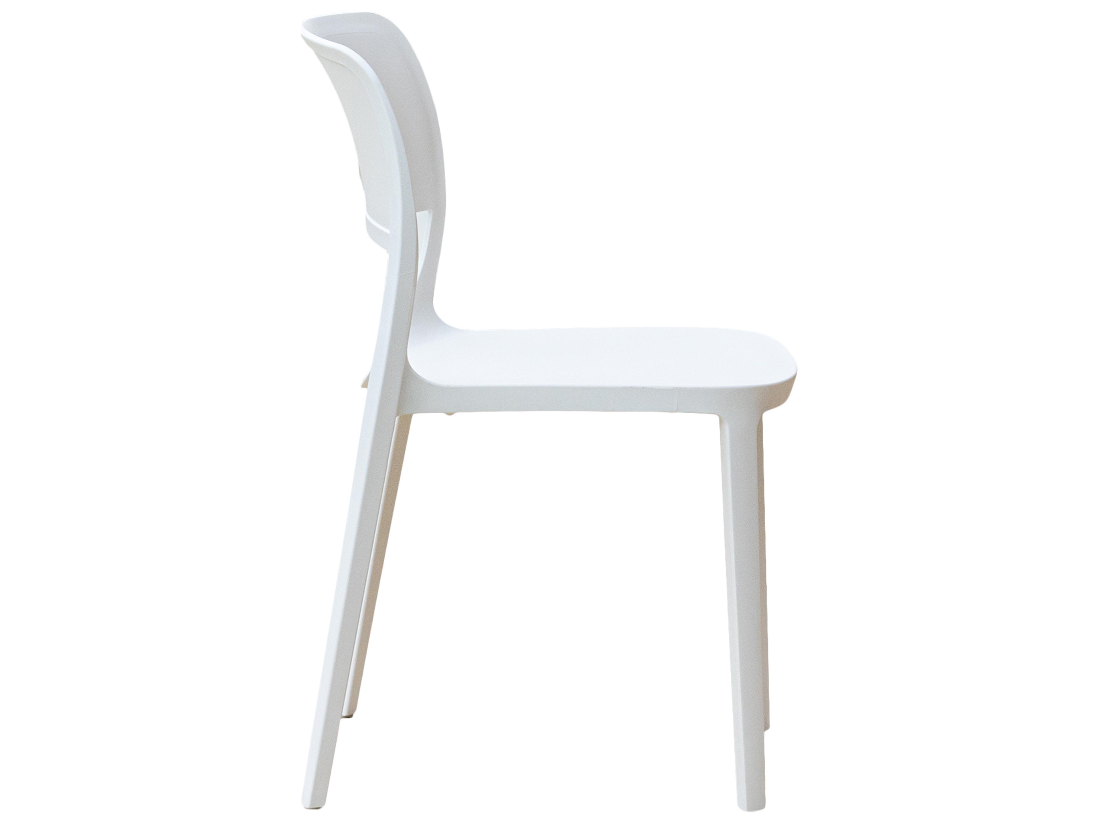 Rainbow Outdoor Bell Resin White Stackable Dining Side Chair Set of 2