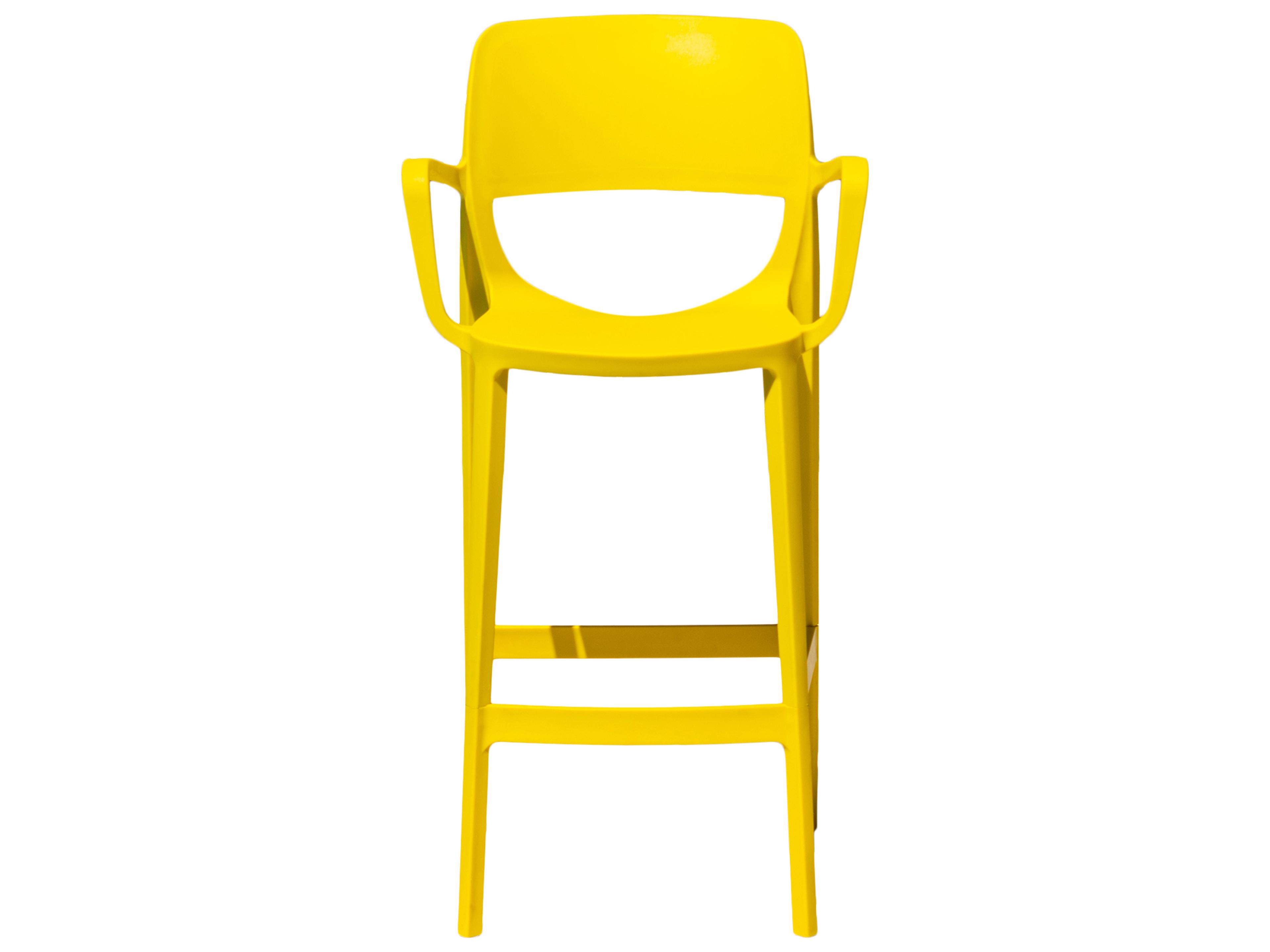 Rainbow Outdoor Bella Resin Yellow Stackable Bar Stool Set of 2
