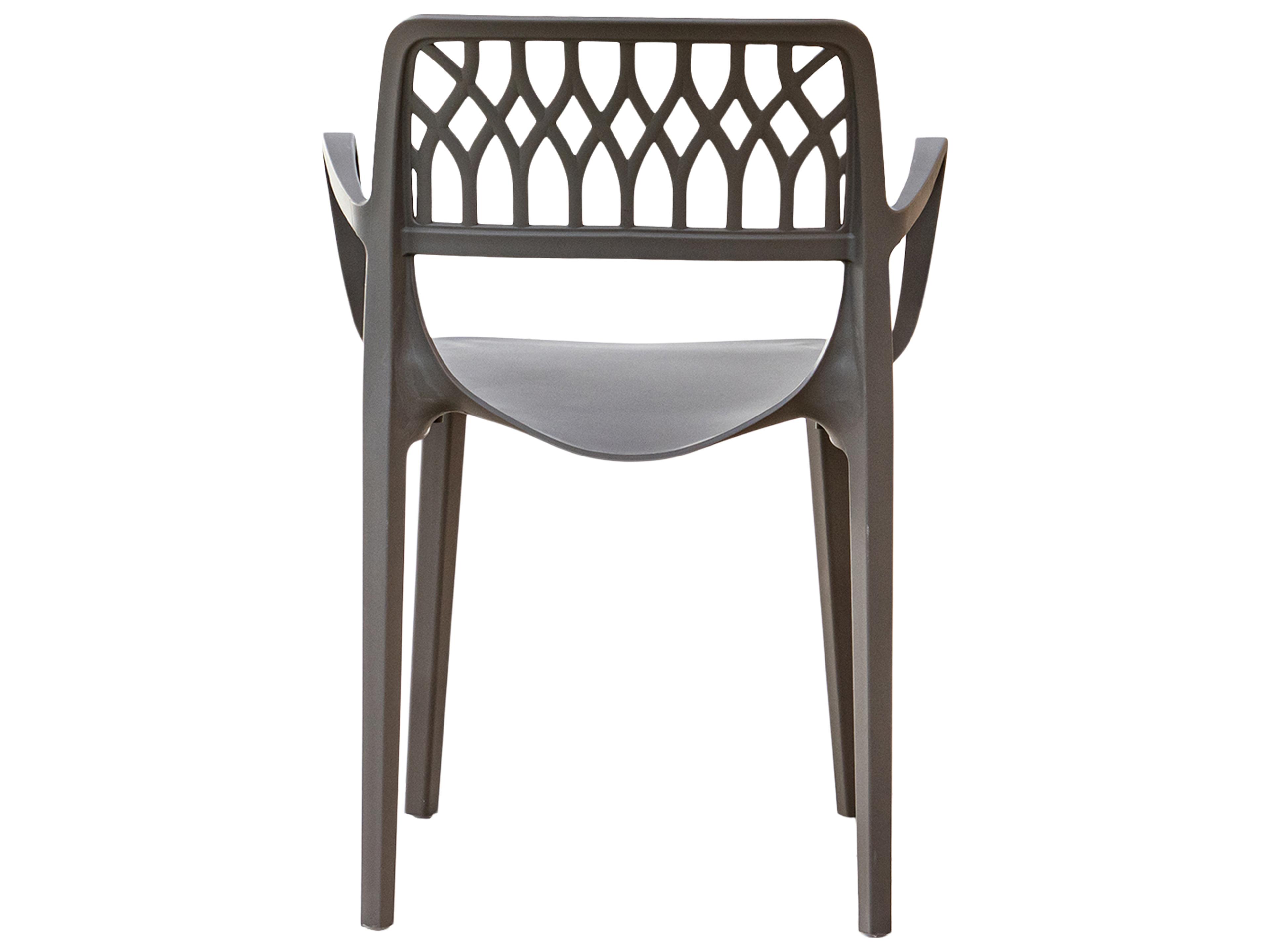 Rainbow Outdoor Elsa Resin Cappuccino Stackable Dining Arm Chair Set of 2