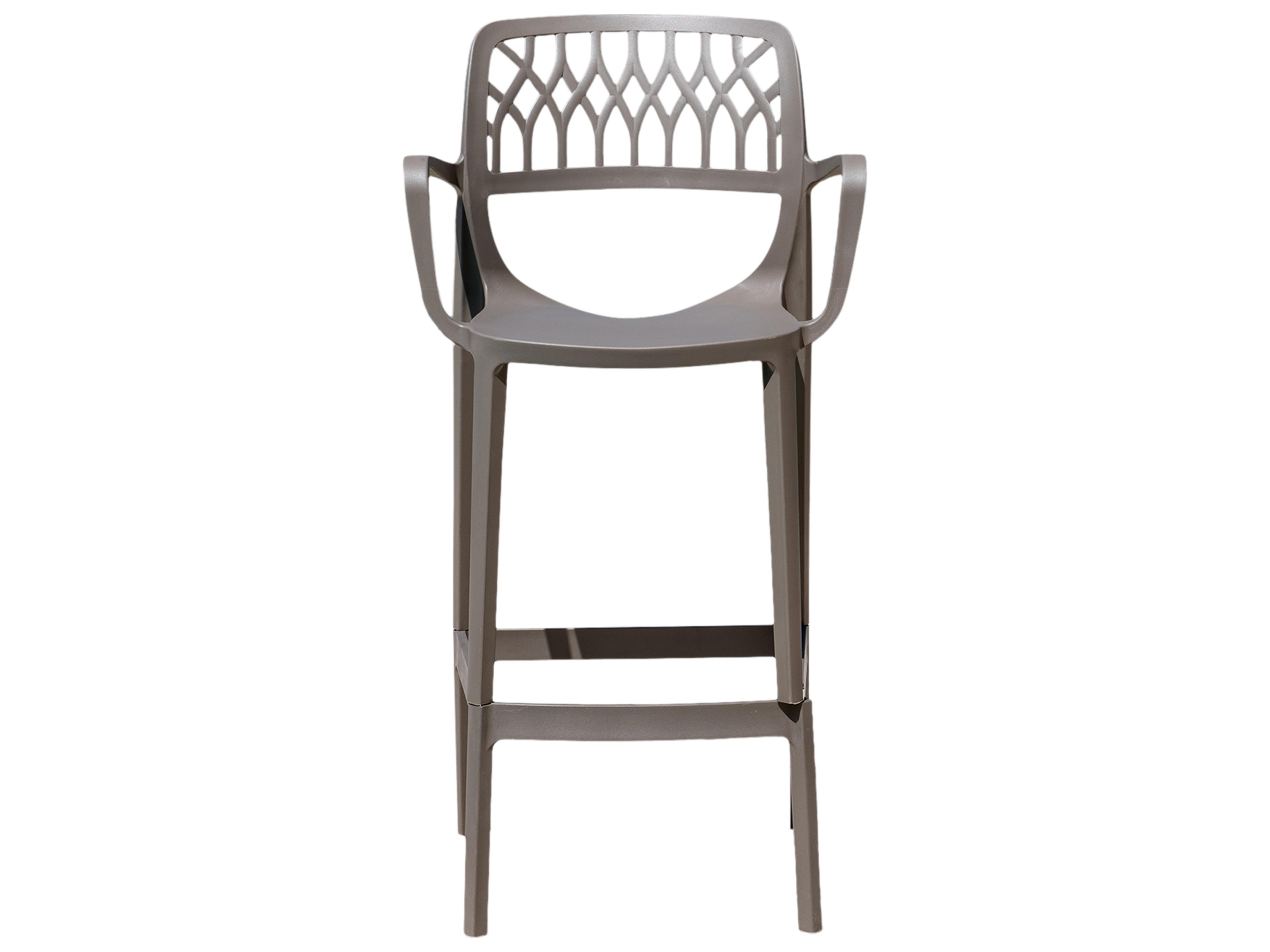 Rainbow Outdoor Elsa Resin Cappuccino Stackable Bar Stool Set of 2