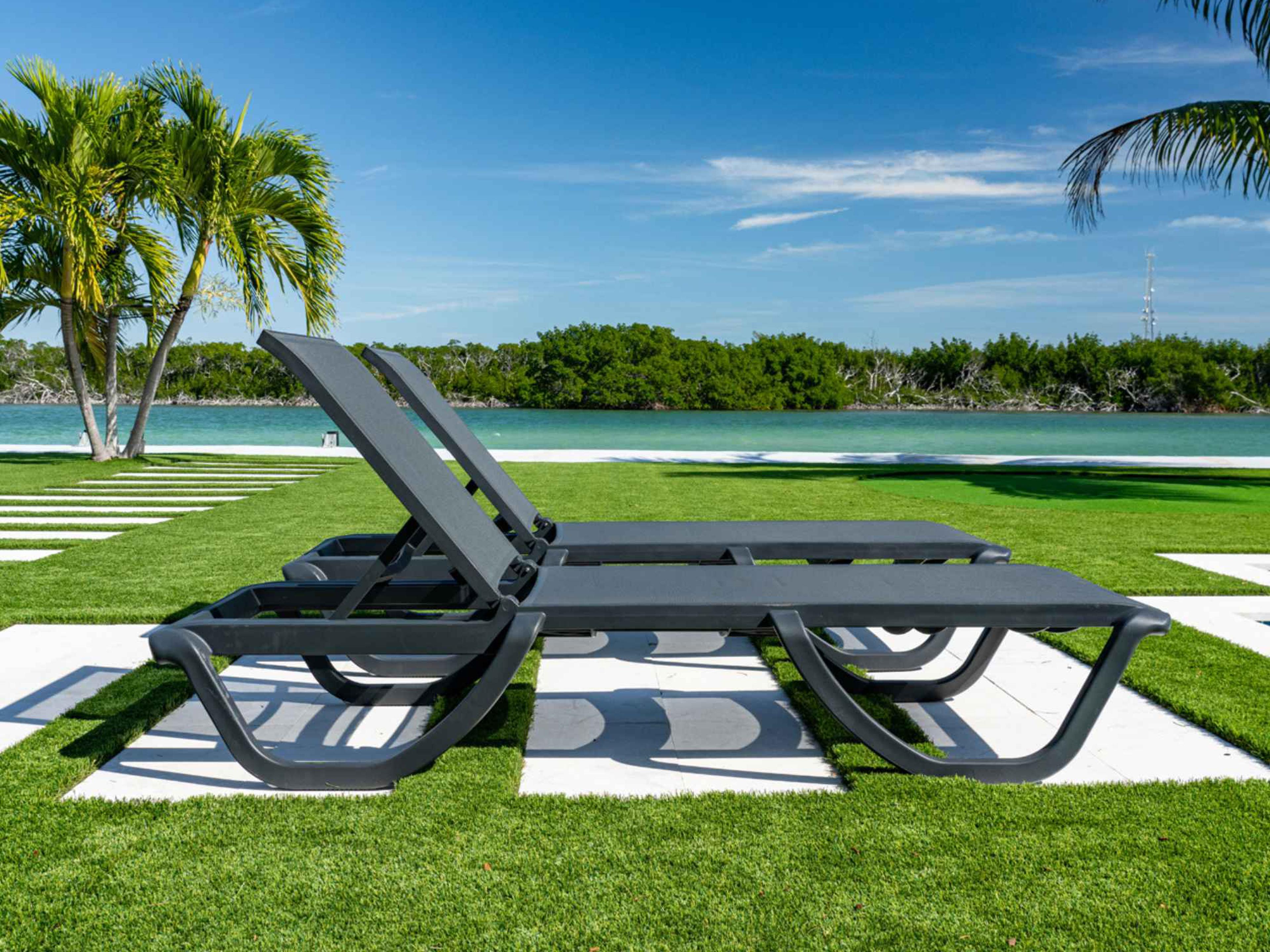 Rainbow Outdoor Florence Anthracite Polypropylene Sling Chaise Lounge