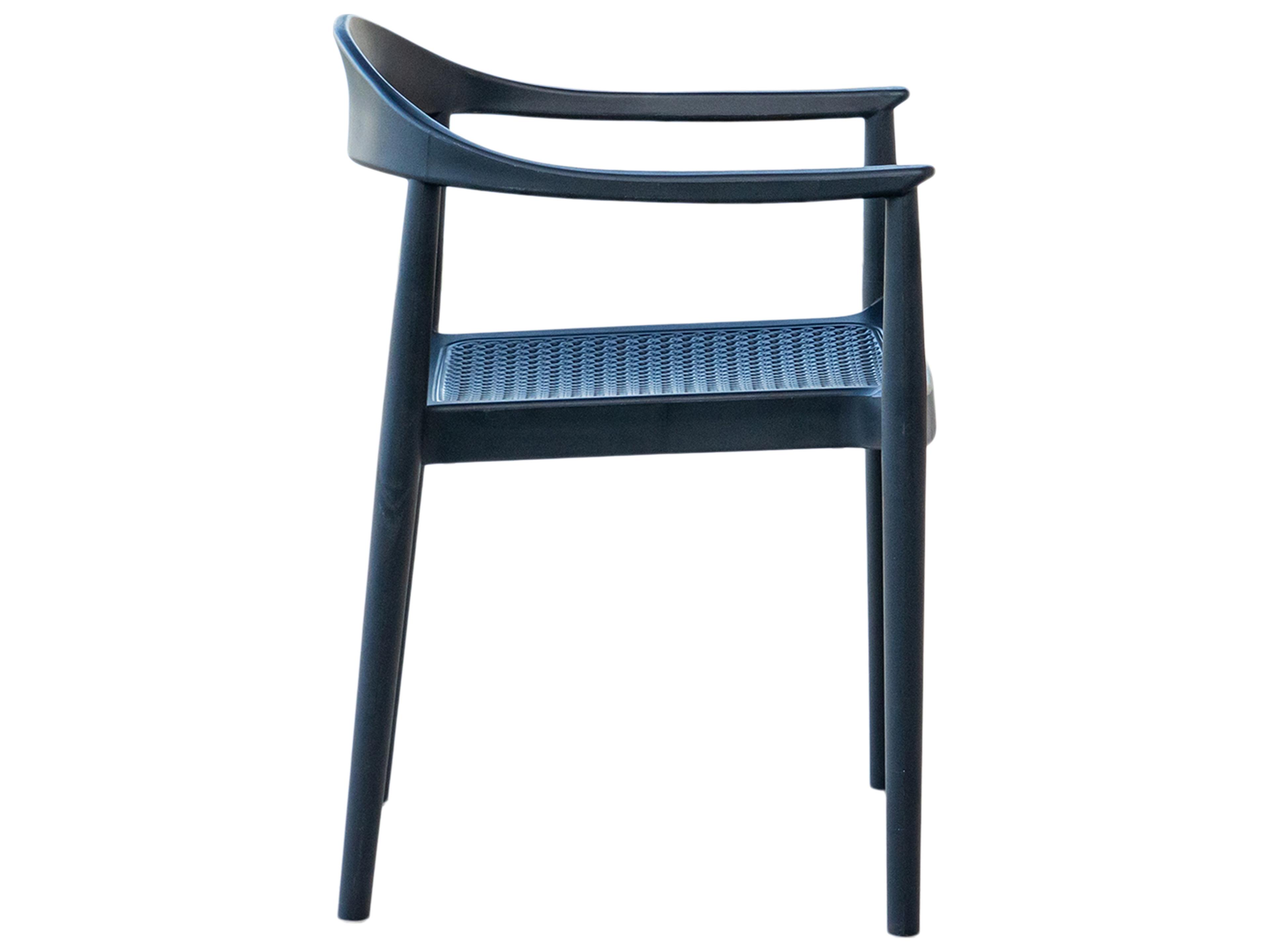 Rainbow Outdoor Kennedy Resin Anthracite Stackable Dining Arm Chair Set of 2