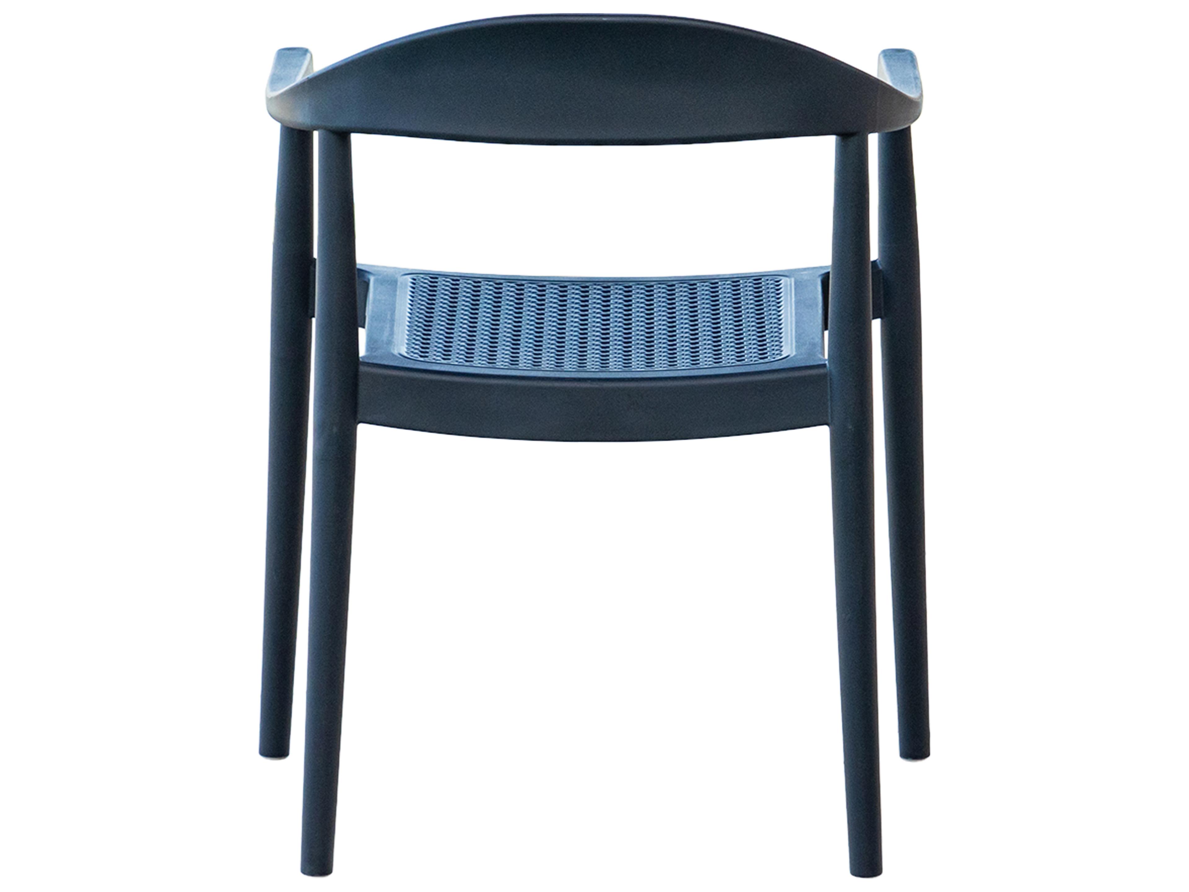 Rainbow Outdoor Kennedy Resin Anthracite Stackable Dining Arm Chair Set of 2