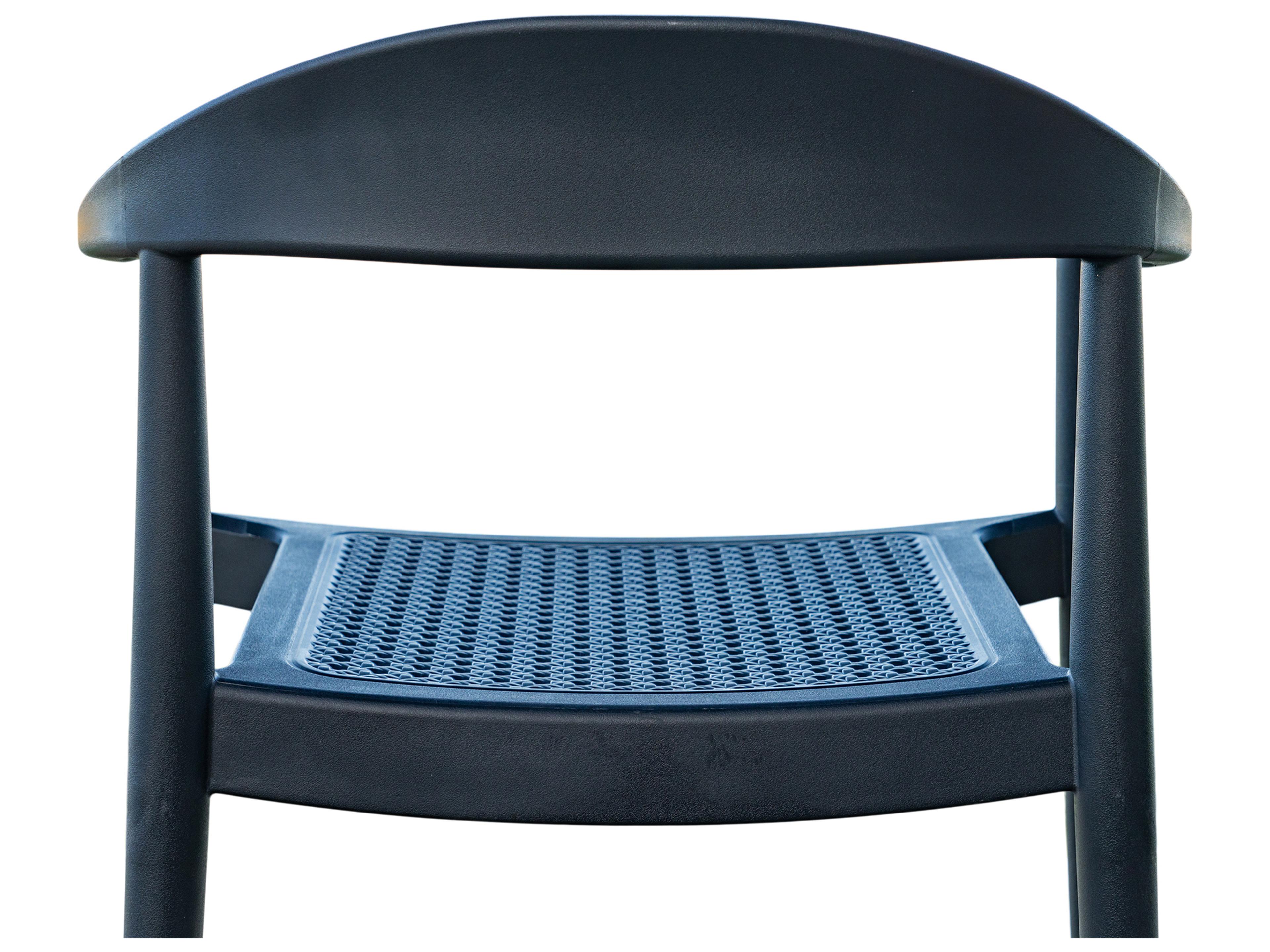 Rainbow Outdoor Kennedy Resin Anthracite Stackable Dining Arm Chair Set of 2