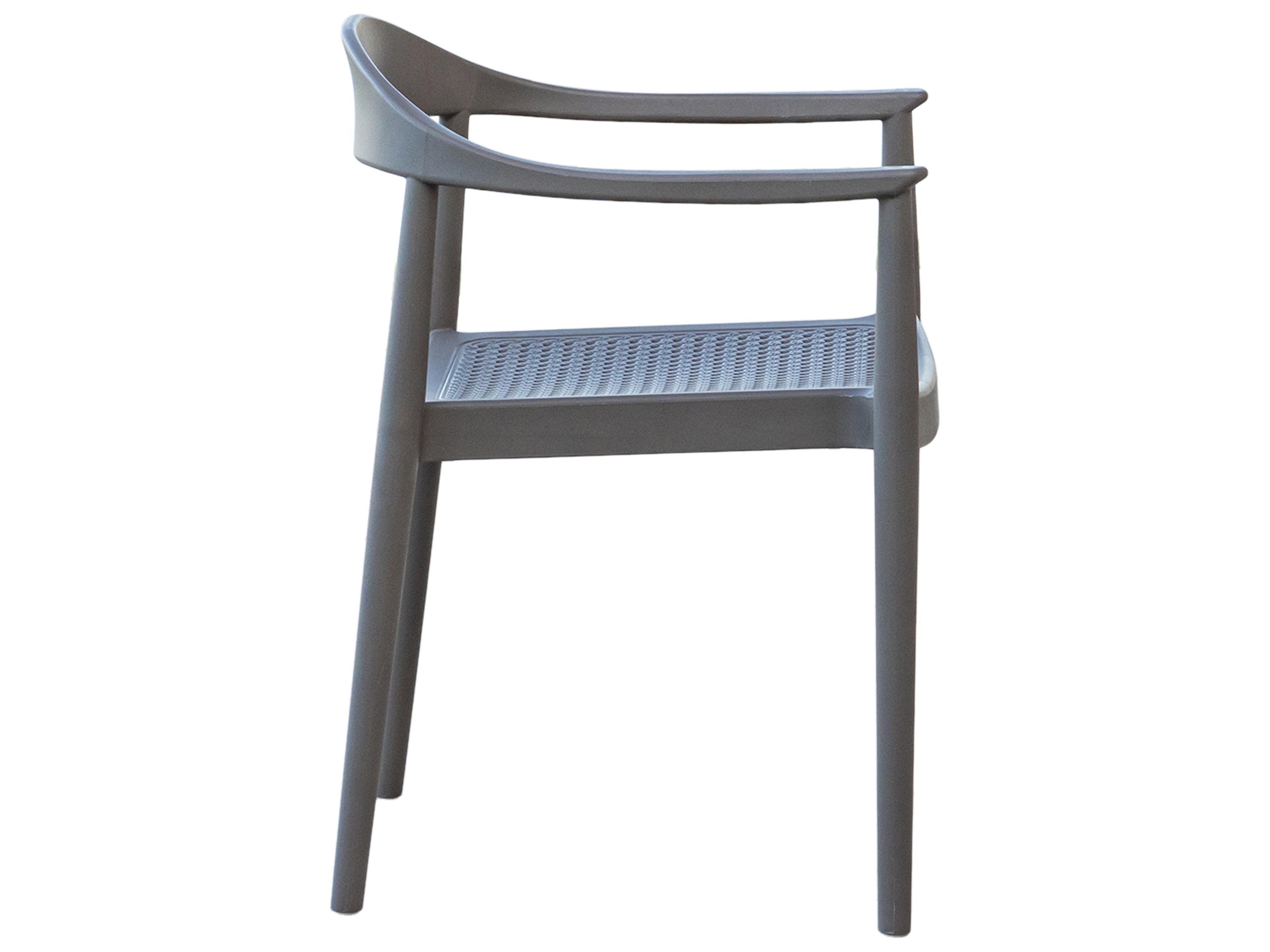 Rainbow Outdoor Kennedy Resin Cappuccino Stackable Dining Arm Chair Set of 2