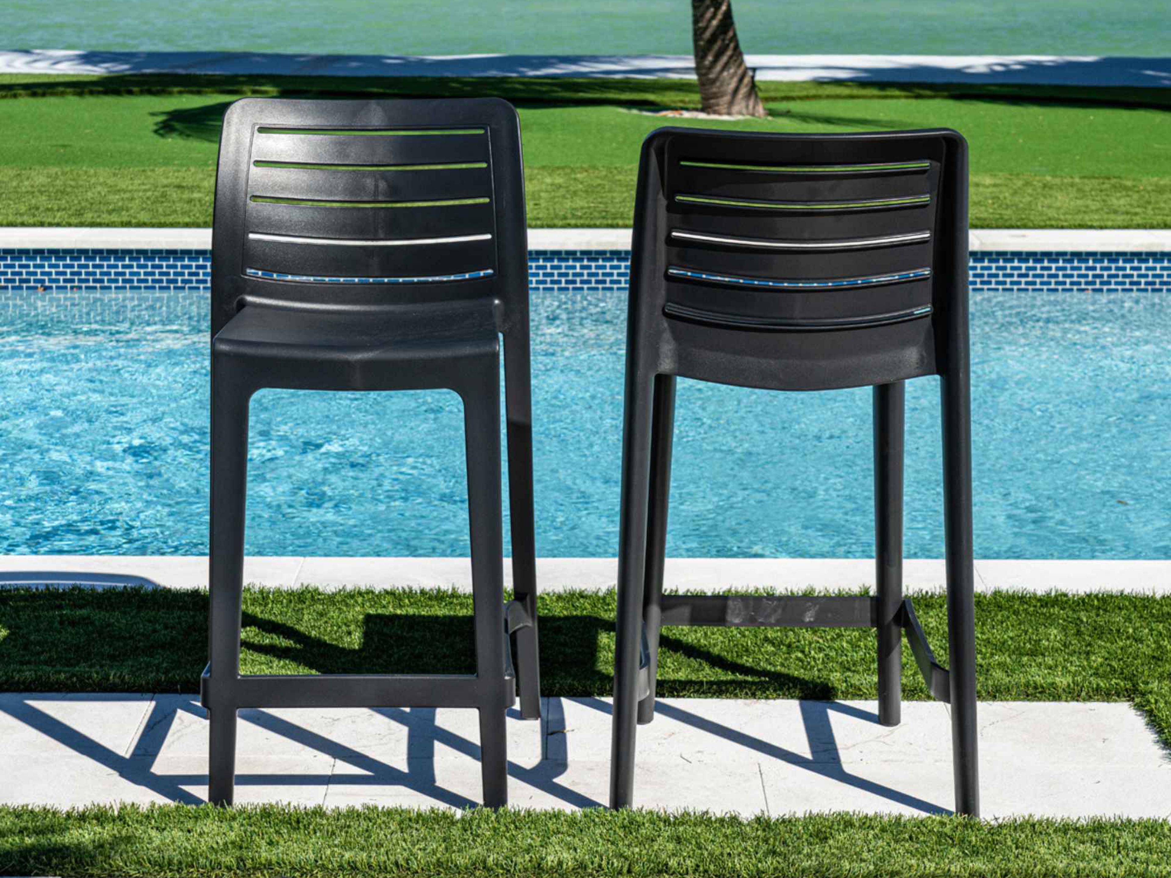 Rainbow Outdoor Leva Anthracite Polypropylene Bar Stool