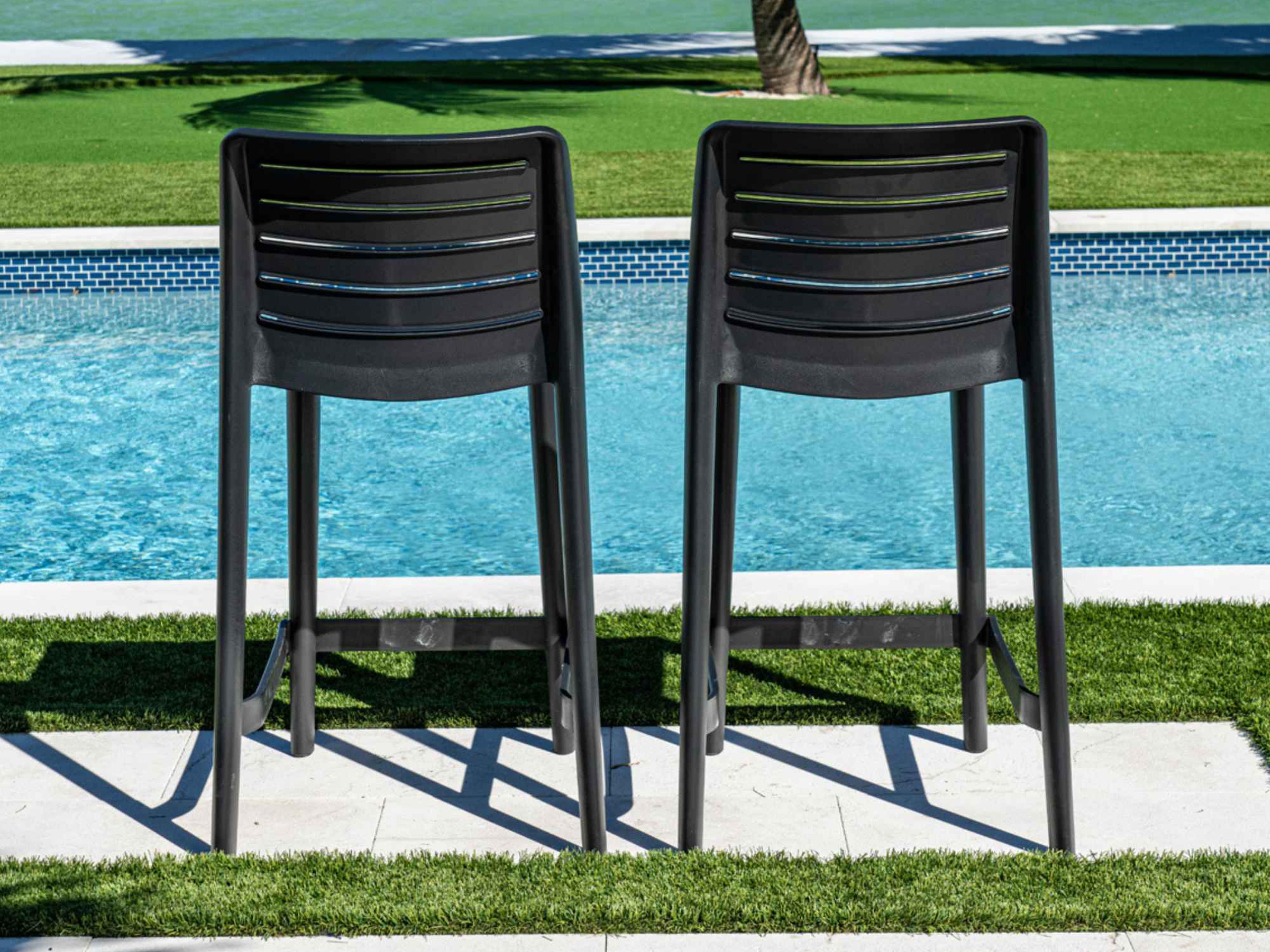 Rainbow Outdoor Leva Anthracite Polypropylene Bar Stool