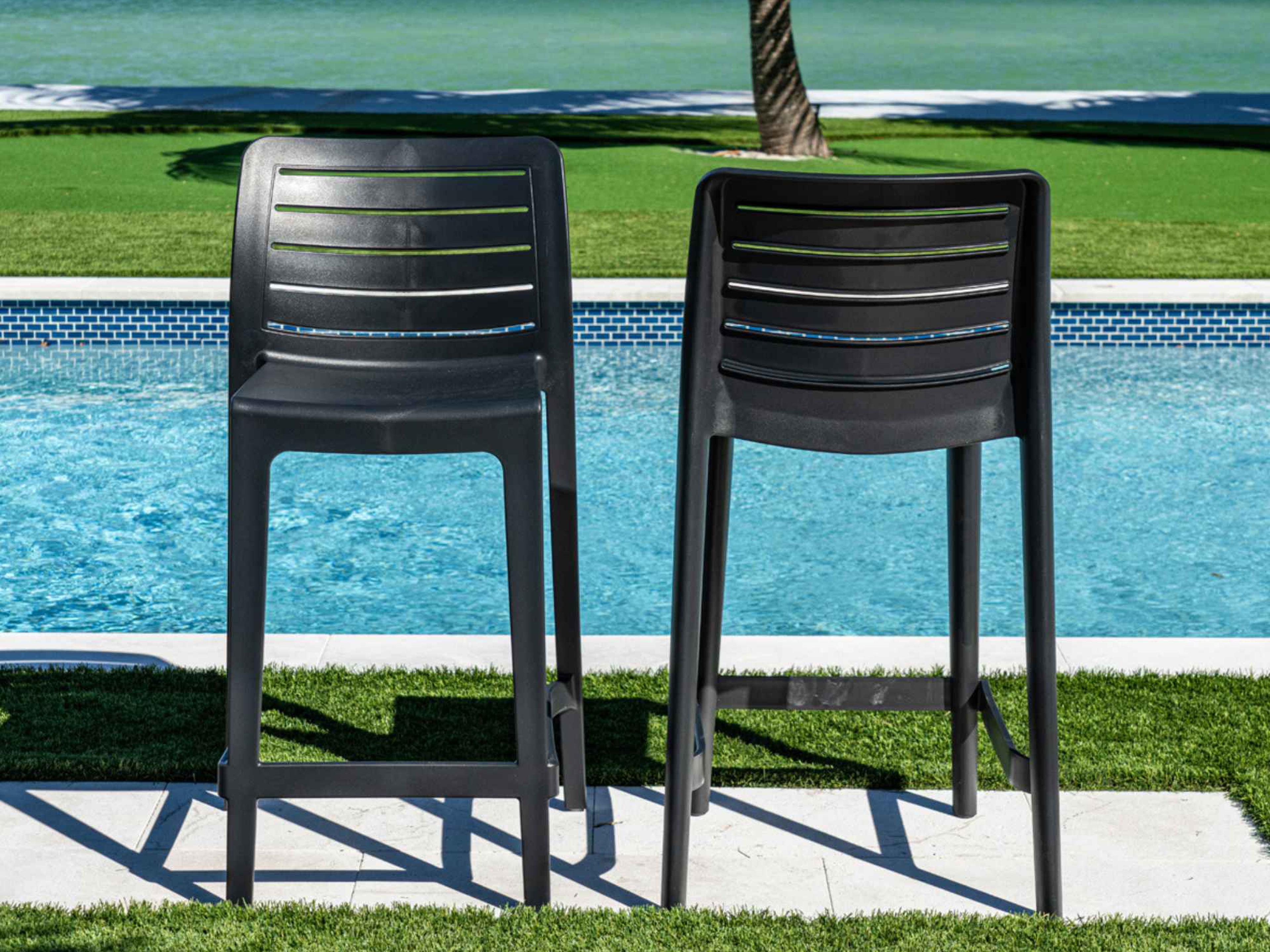 Rainbow Outdoor Leva Brown Polypropylene Counter Stool