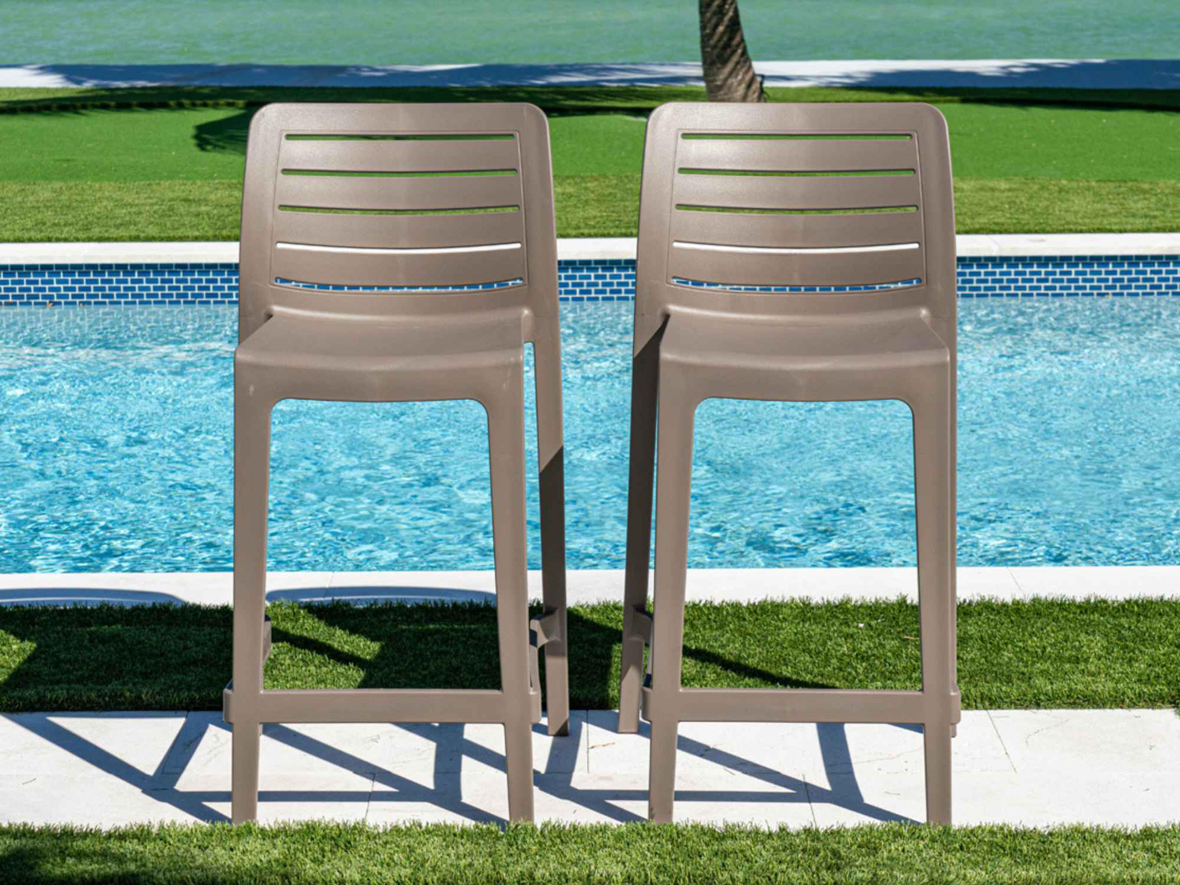 Rainbow Outdoor Leva Brown Polypropylene Counter Stool