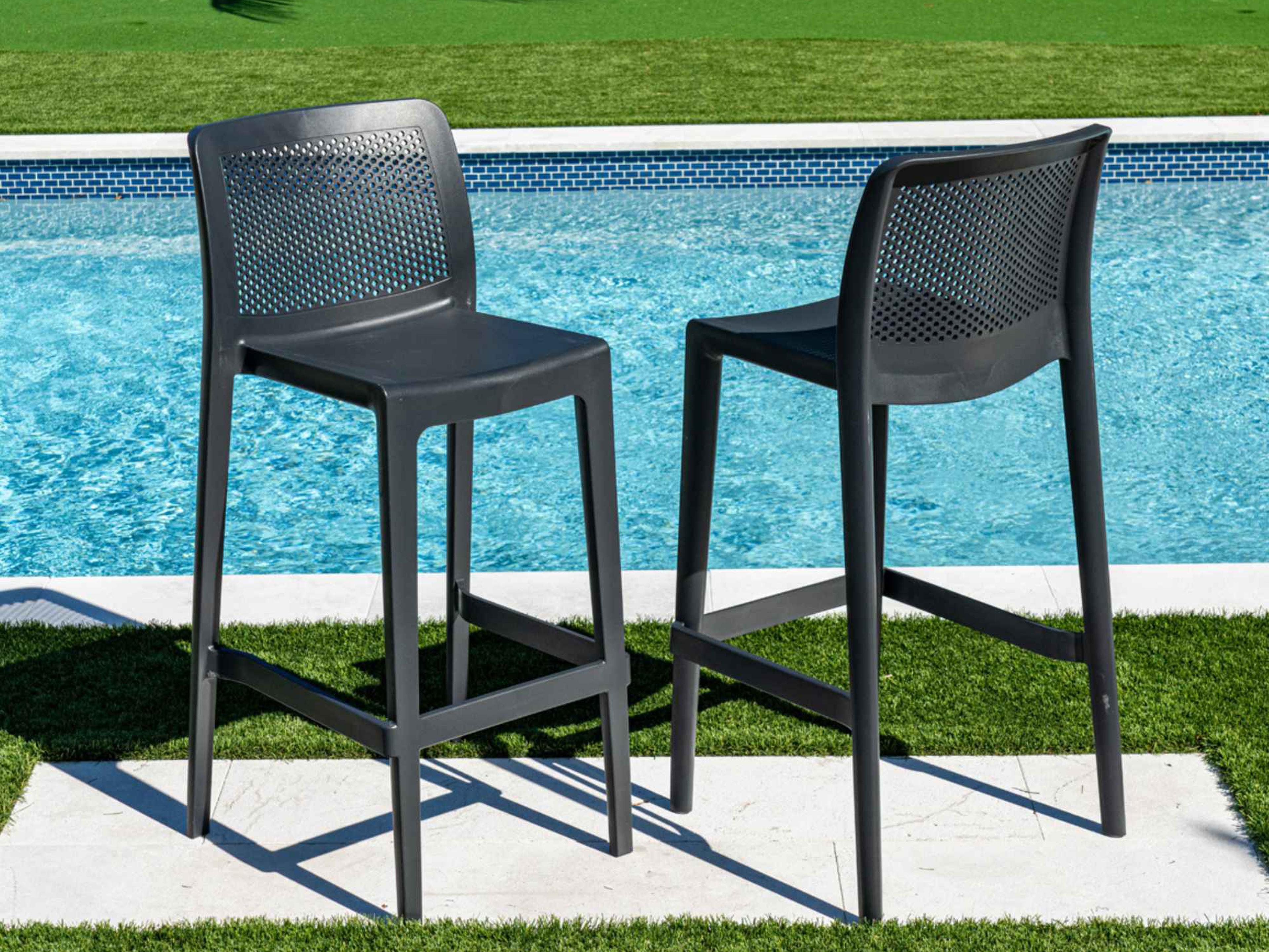 Rainbow Outdoor Lisa Anthracite Polypropylene Bar Stool