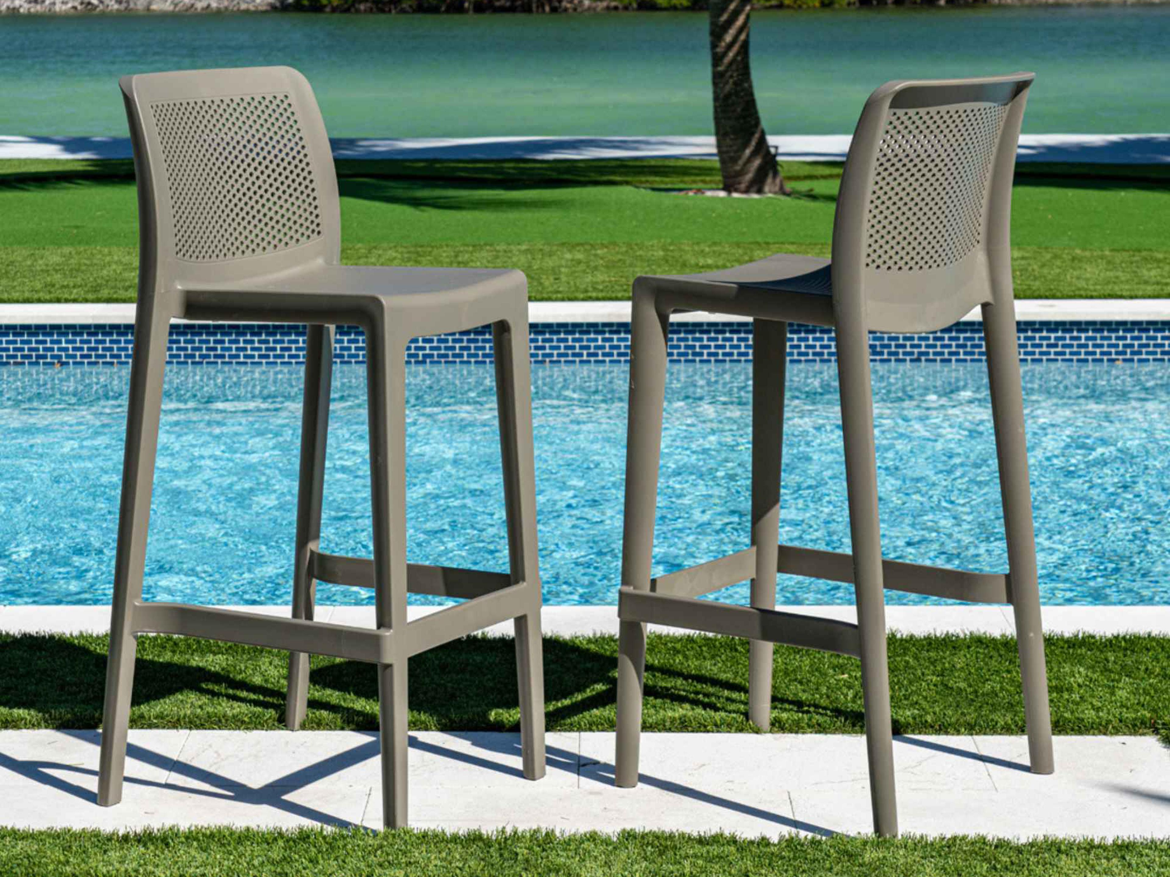 Rainbow Outdoor Lisa Brown Polypropylene Bar Stool