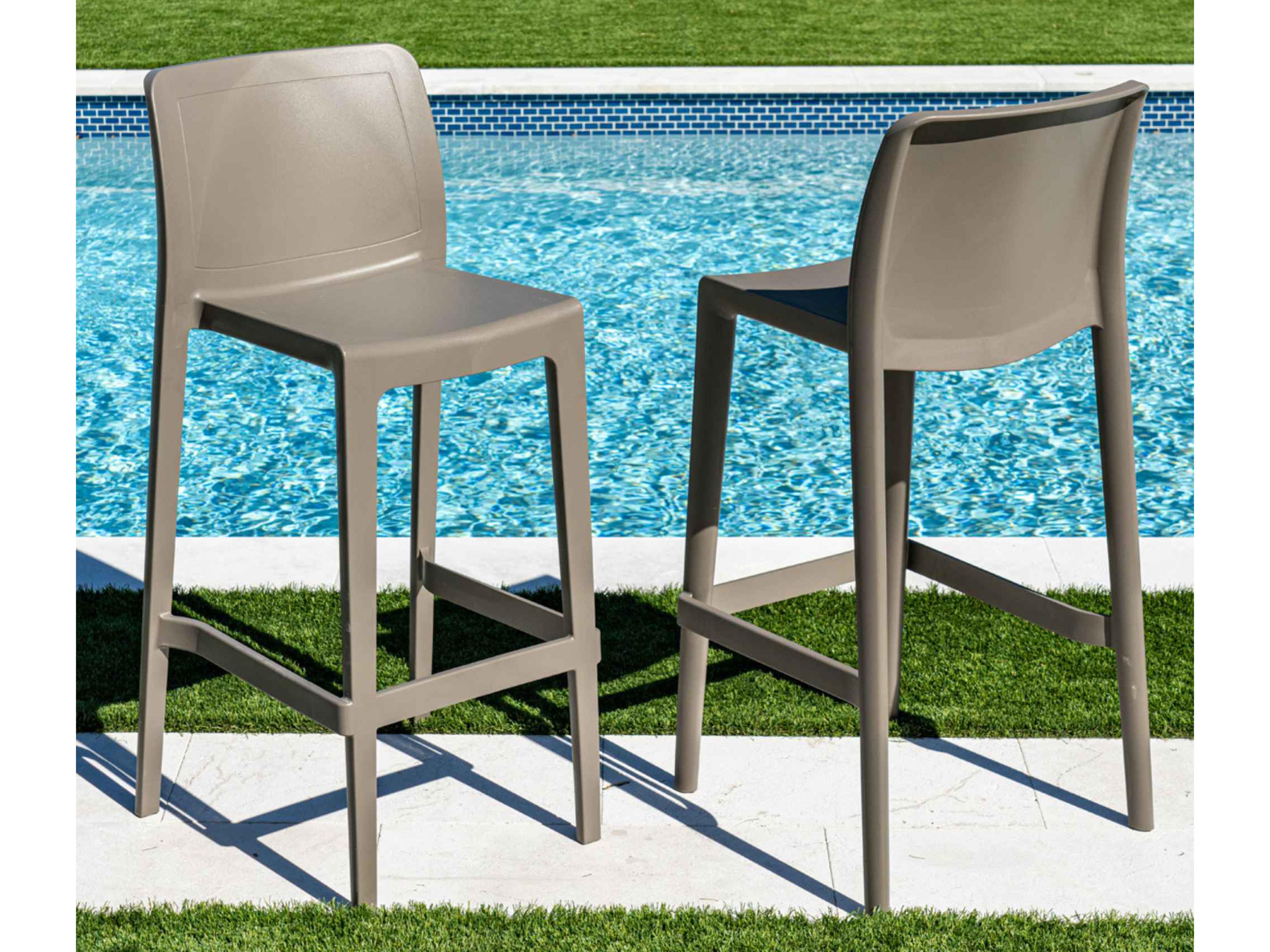 Luna Brown Polypropylene Bar Stool