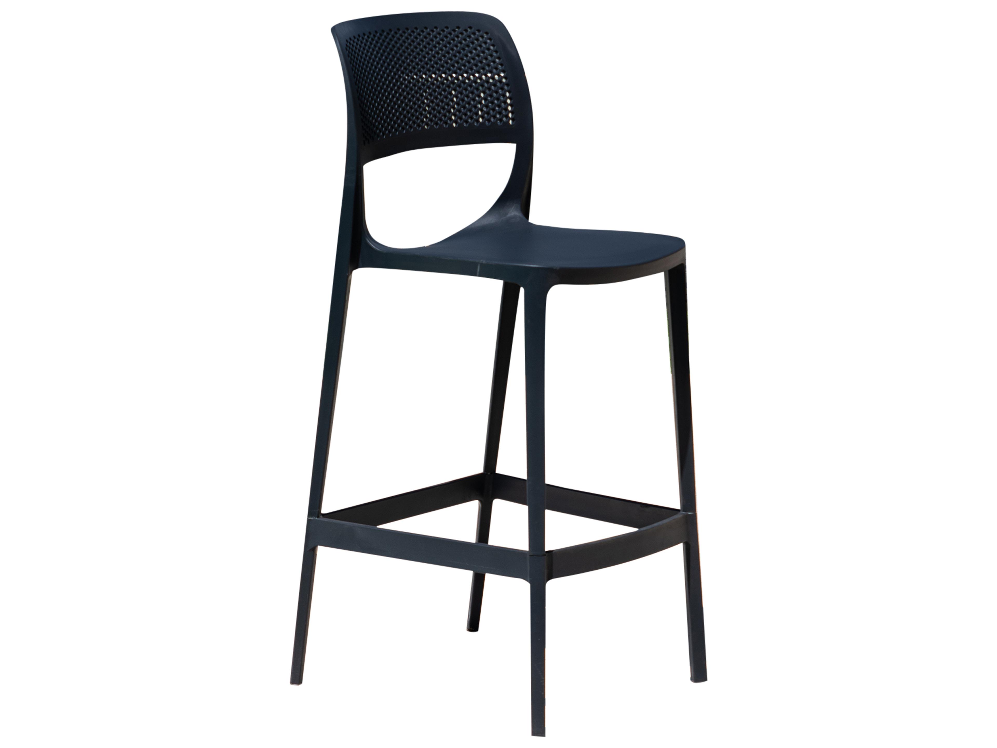 Mila Resin Anthracite Stackable Dining Side Chair Set of 2
