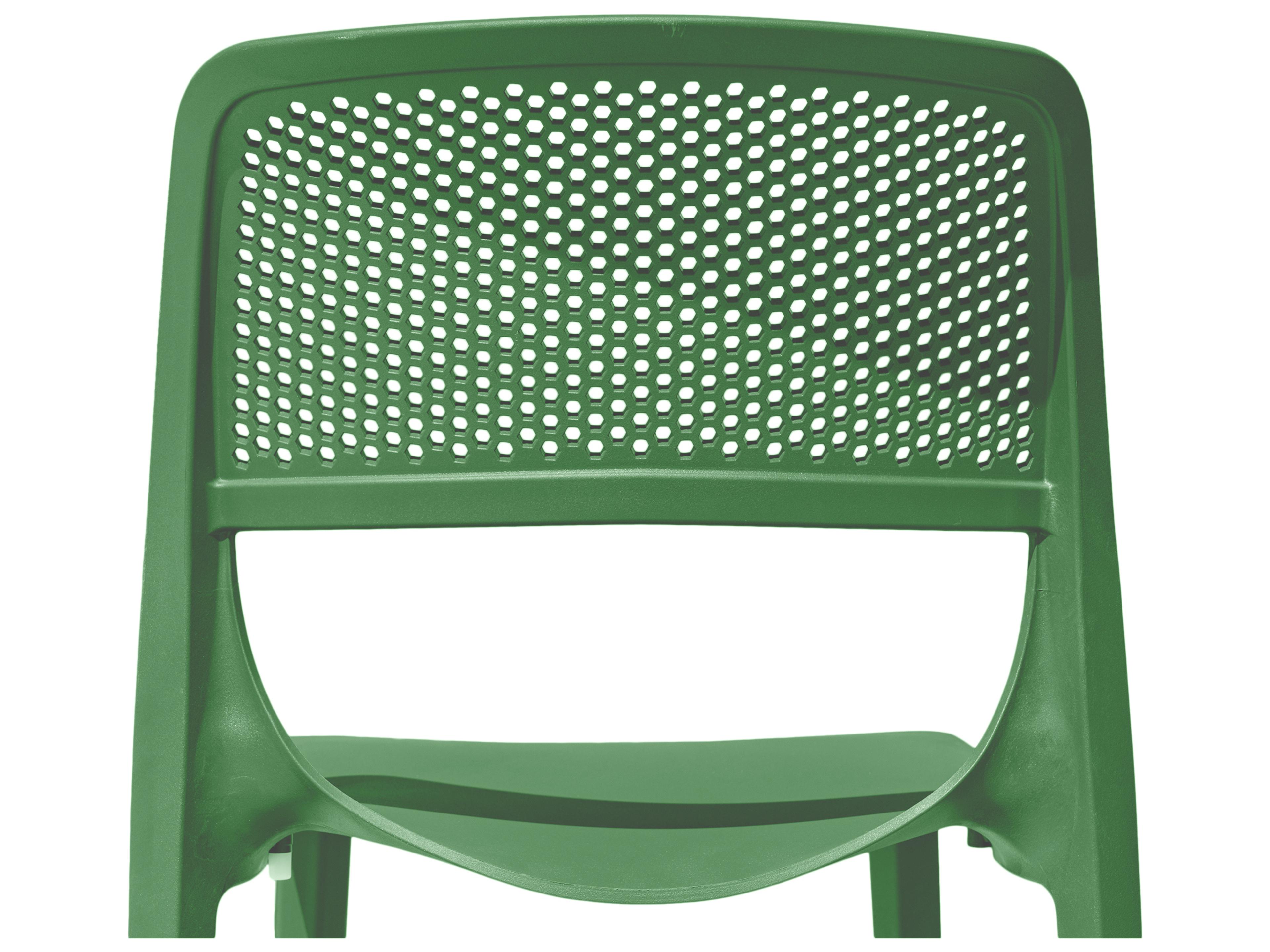 Rainbow Outdoor Mila Resin Green Stackable Dining Side Chair Set of 2