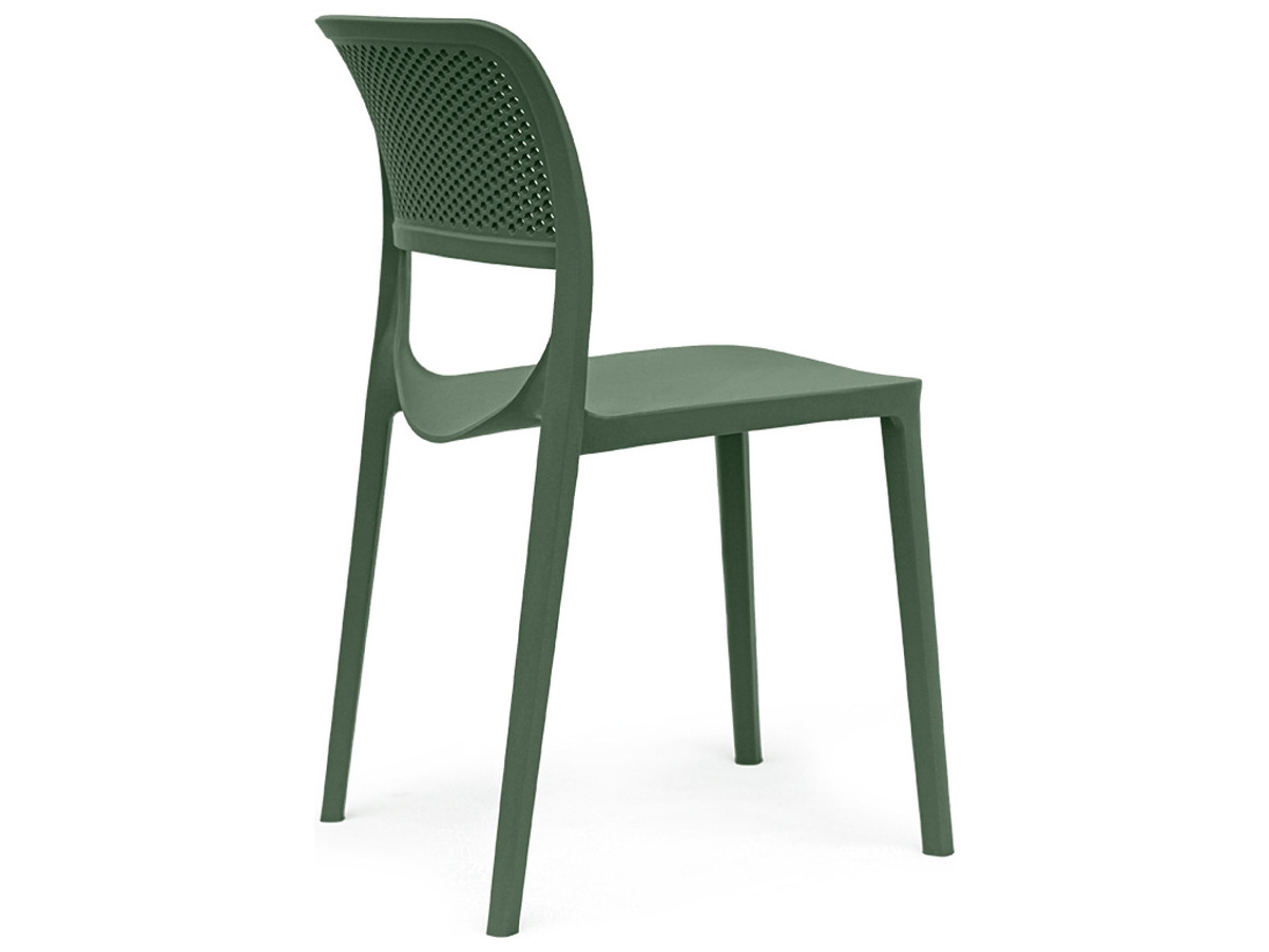 Rainbow Outdoor Mila Resin Green Stackable Dining Side Chair Set of 2
