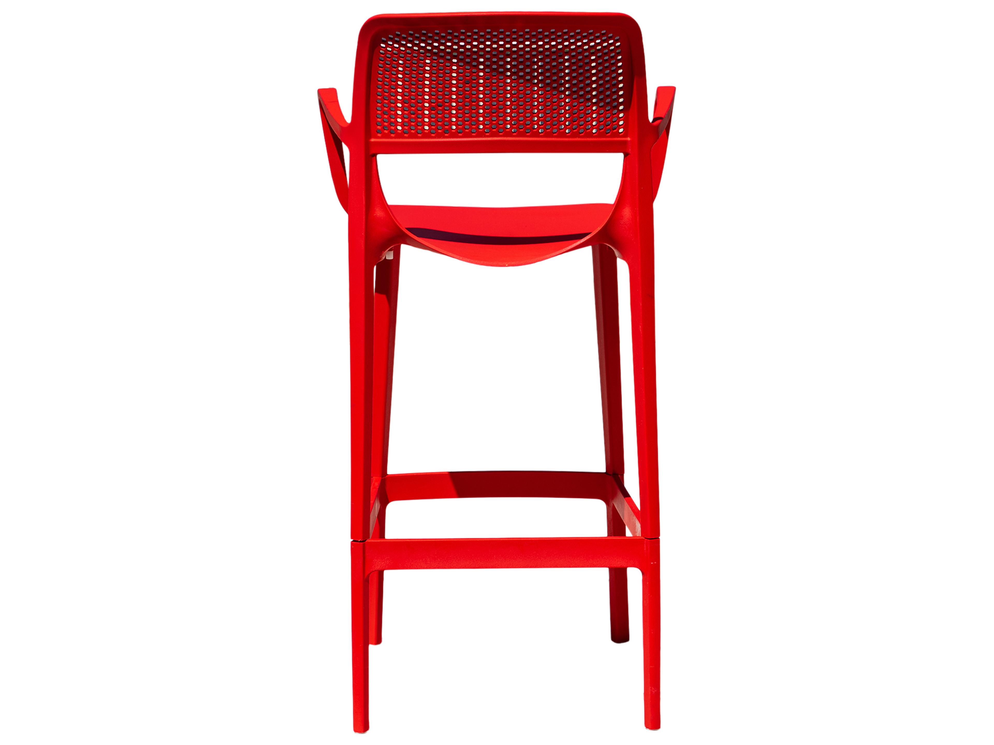 Rainbow Outdoor Elsa Resin Red Stackable Bar Stool Set of 2