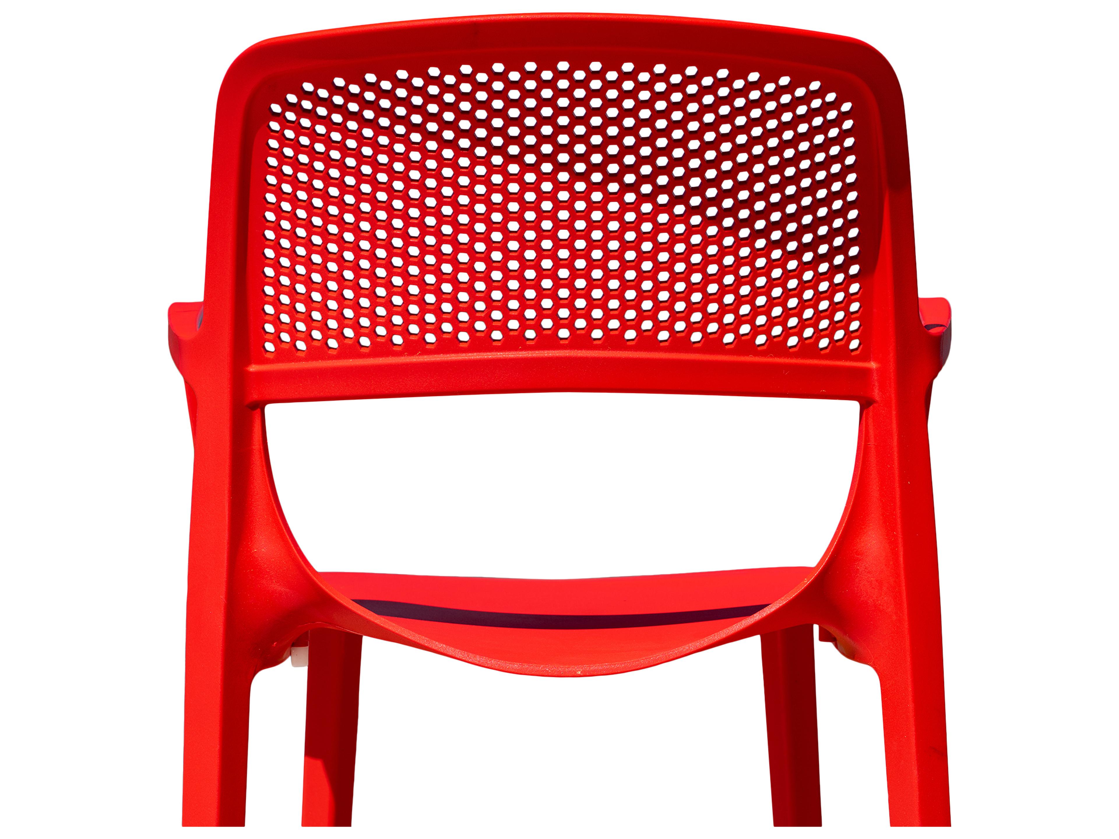 Rainbow Outdoor Elsa Resin Red Stackable Bar Stool Set of 2