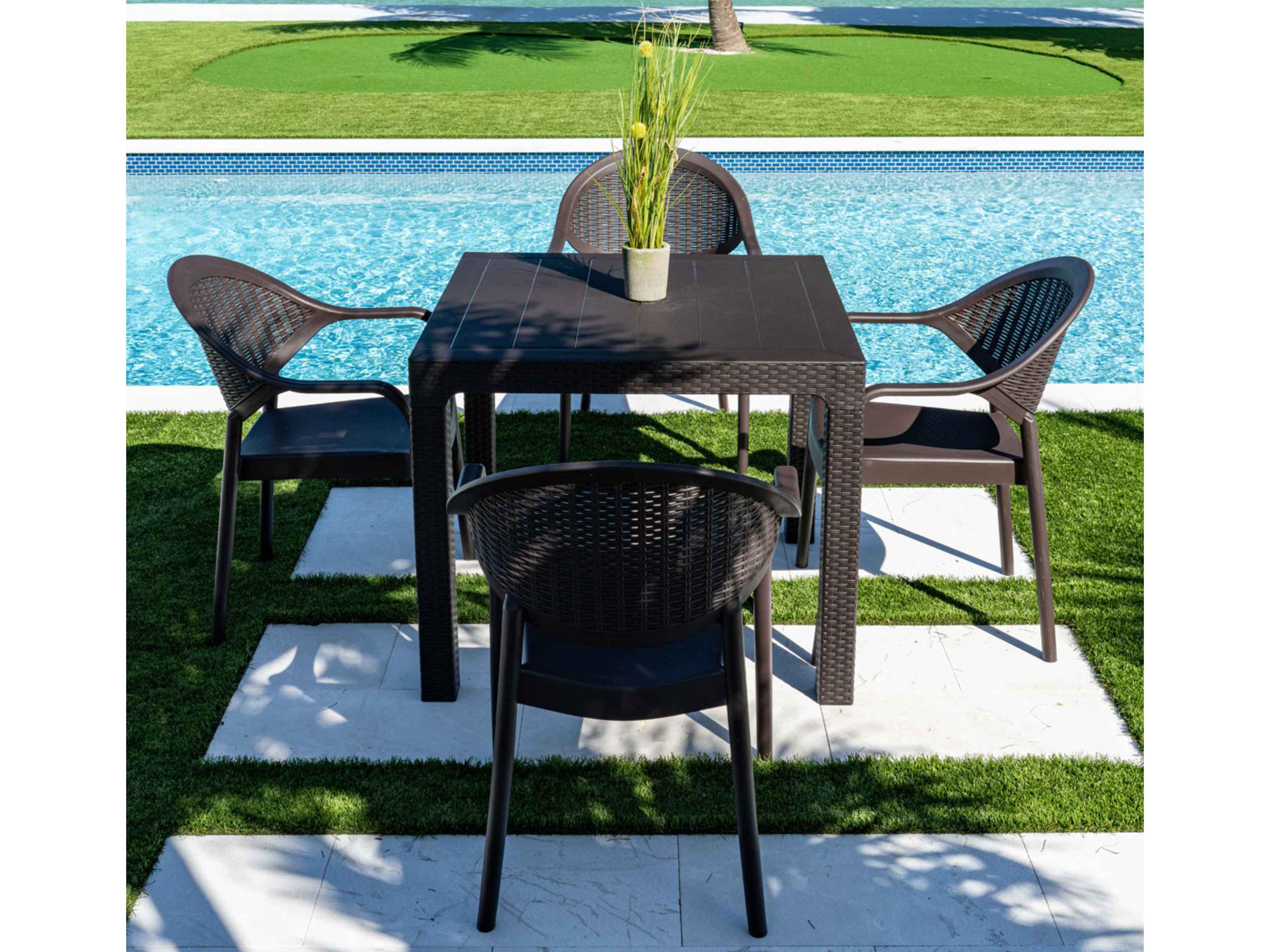 Rainbow Outdoor Mona Wicker Dining Set