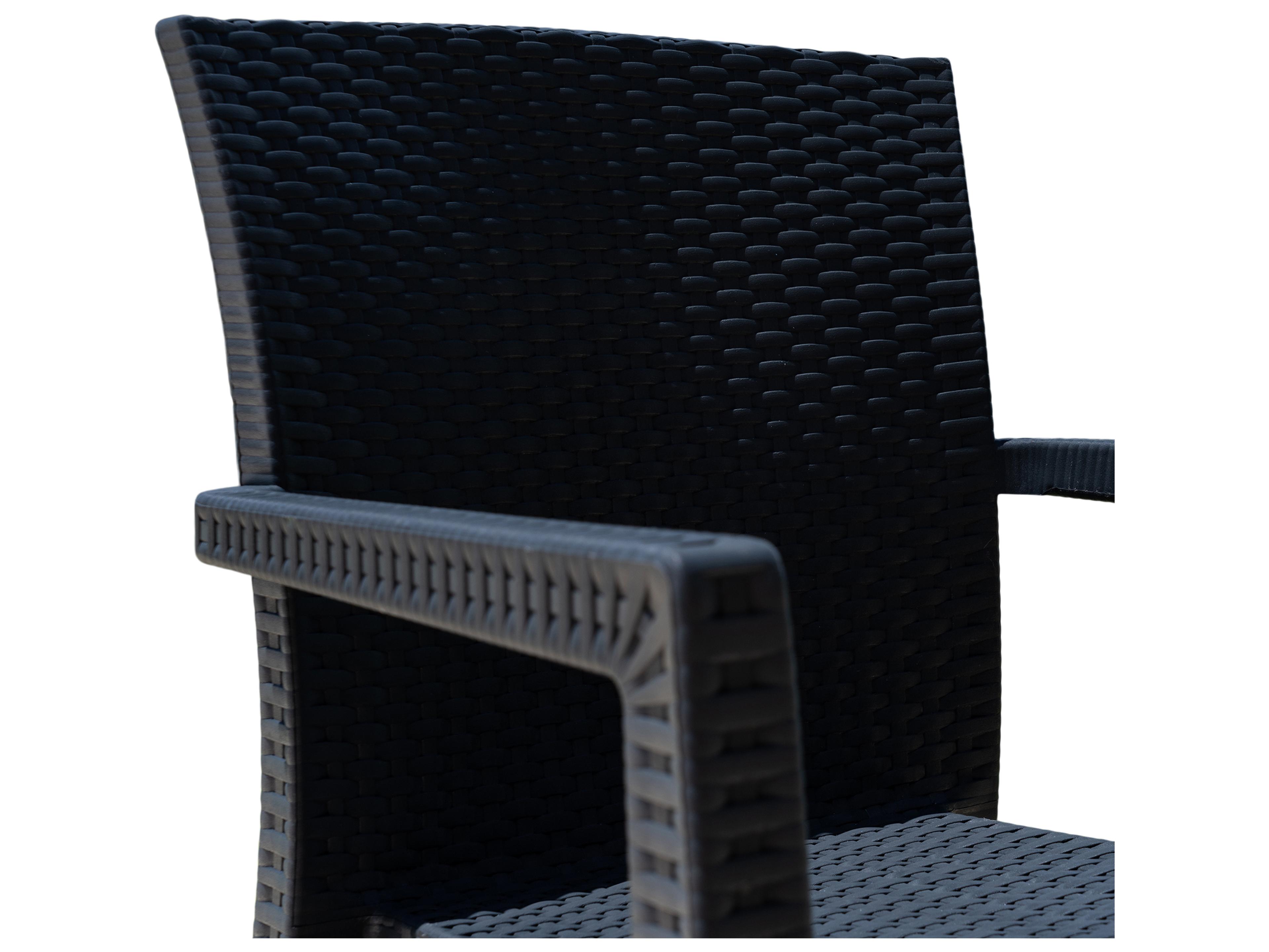 Rainbow Outdoor Montana Resin Wicker Anthracite Stackable Dining Arm Chair Set of 2