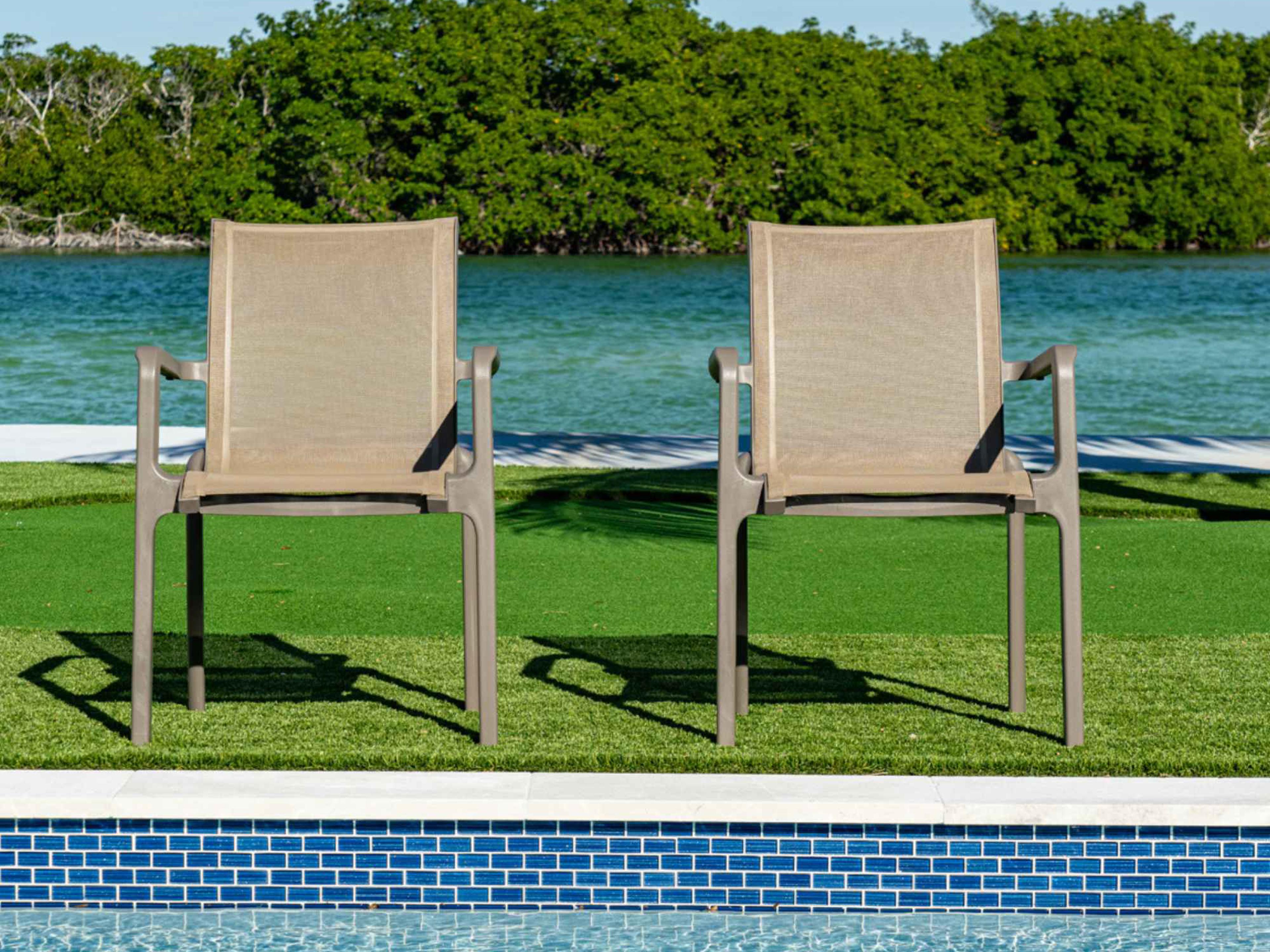 Rainbow Outdoor Paris Brown Polypropylene Sling Dining Chair