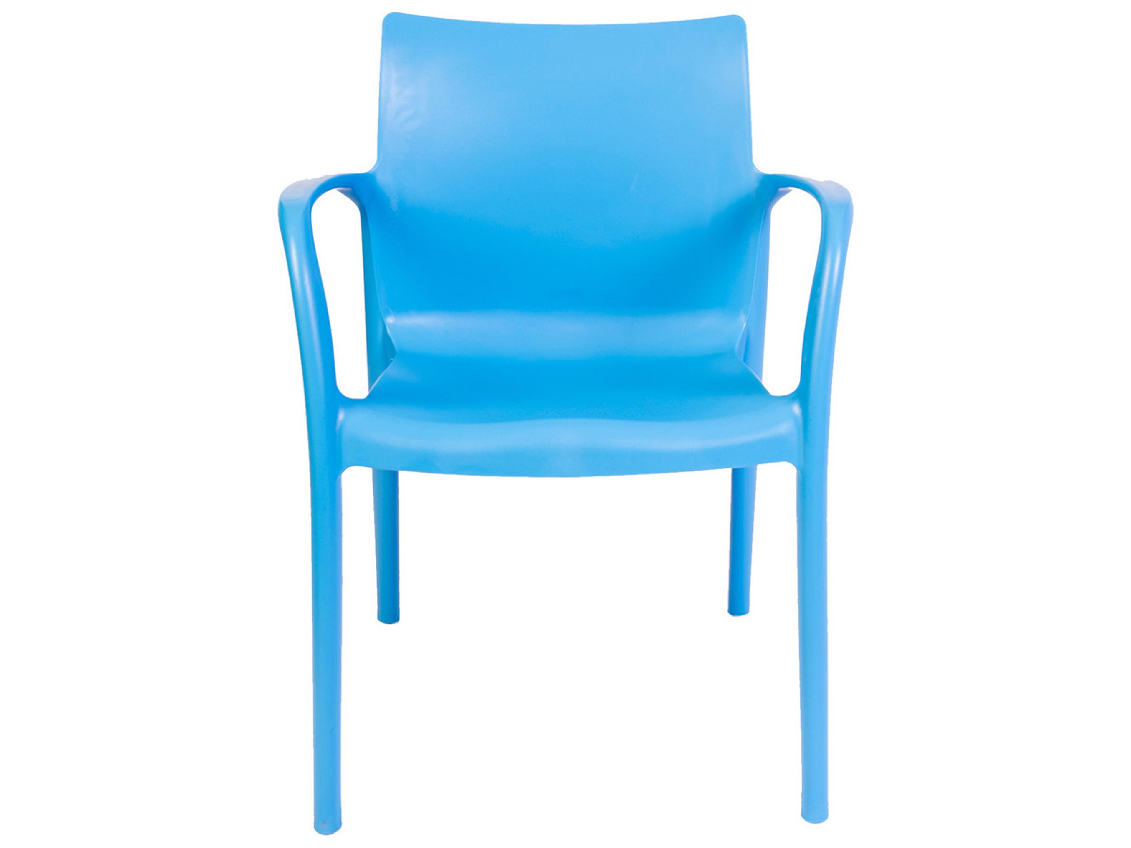 Rainbow Outdoor Pedro Resin Blue Stackable Dining Arm Chair Set of 2