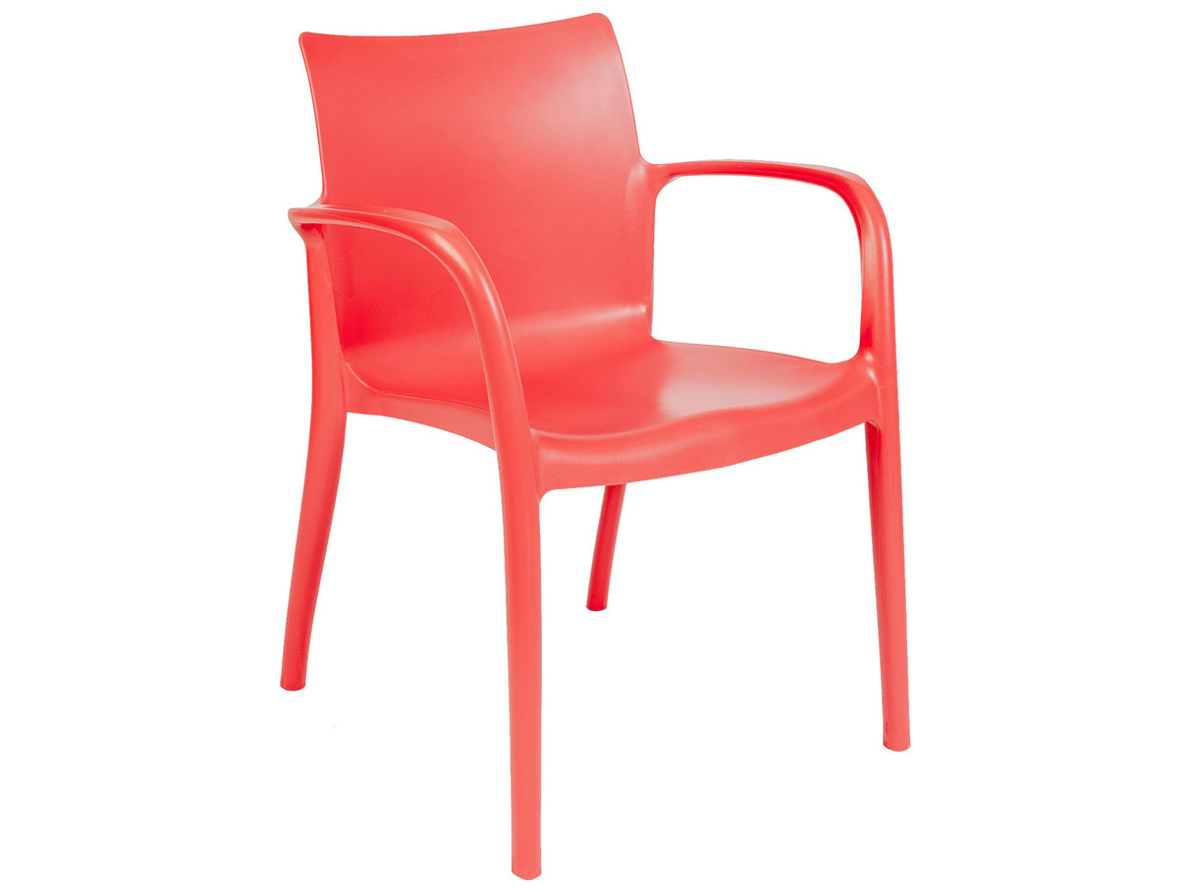 Rainbow Outdoor Pedro Resin Red Stackable Dining Arm Chair Set of 2