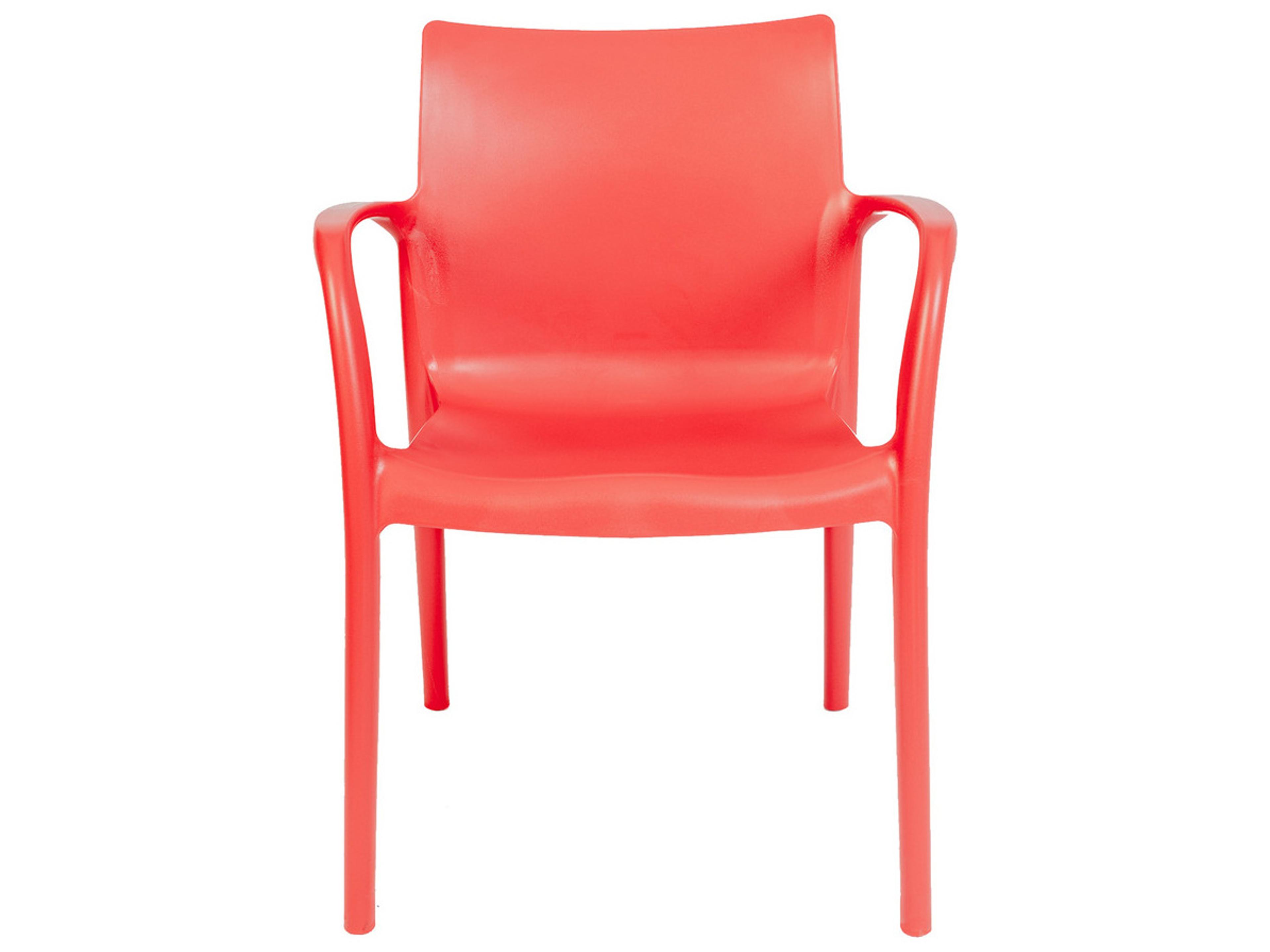 Rainbow Outdoor Pedro Resin Red Stackable Dining Arm Chair Set of 2