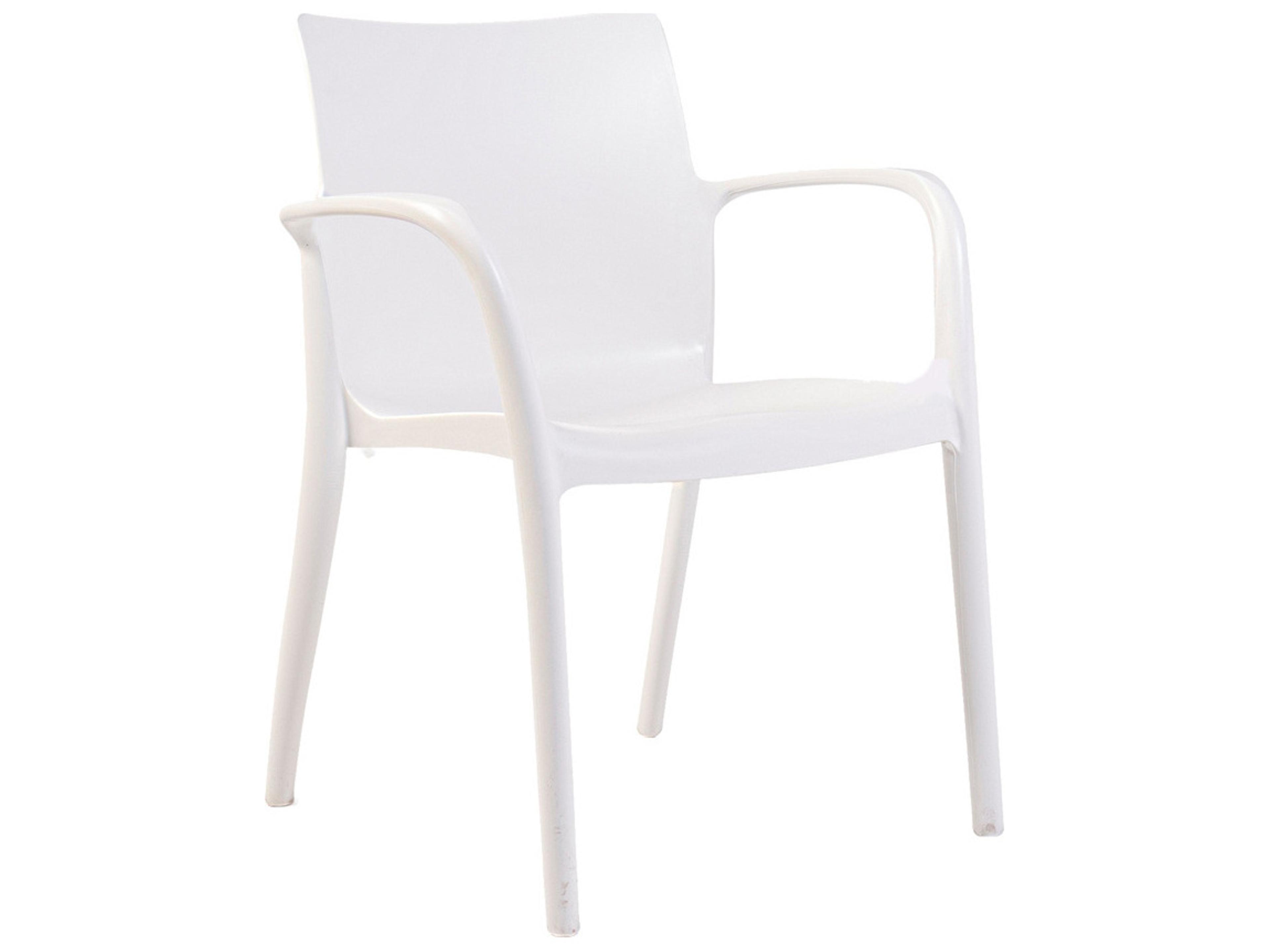 Rainbow Outdoor Pedro Resin White Stackable Dining Arm Chair Set of 2