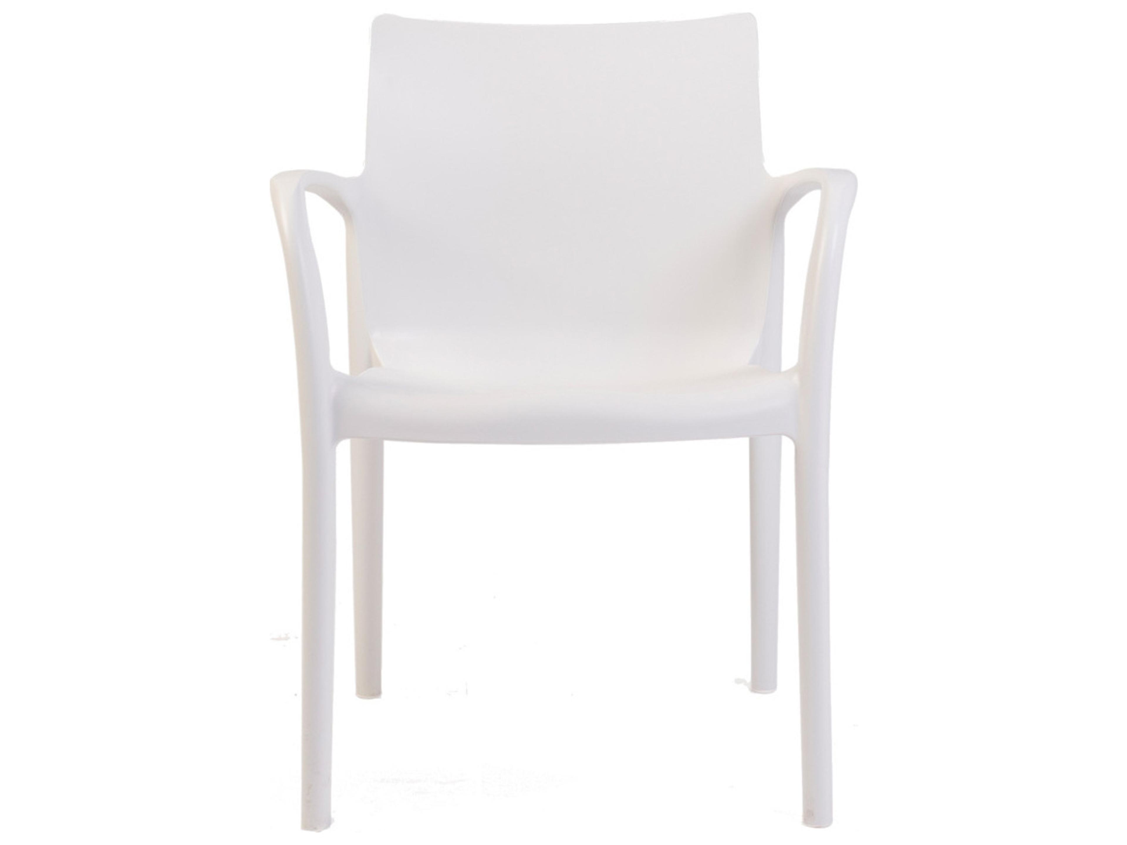 Rainbow Outdoor Pedro Resin White Stackable Dining Arm Chair Set of 2