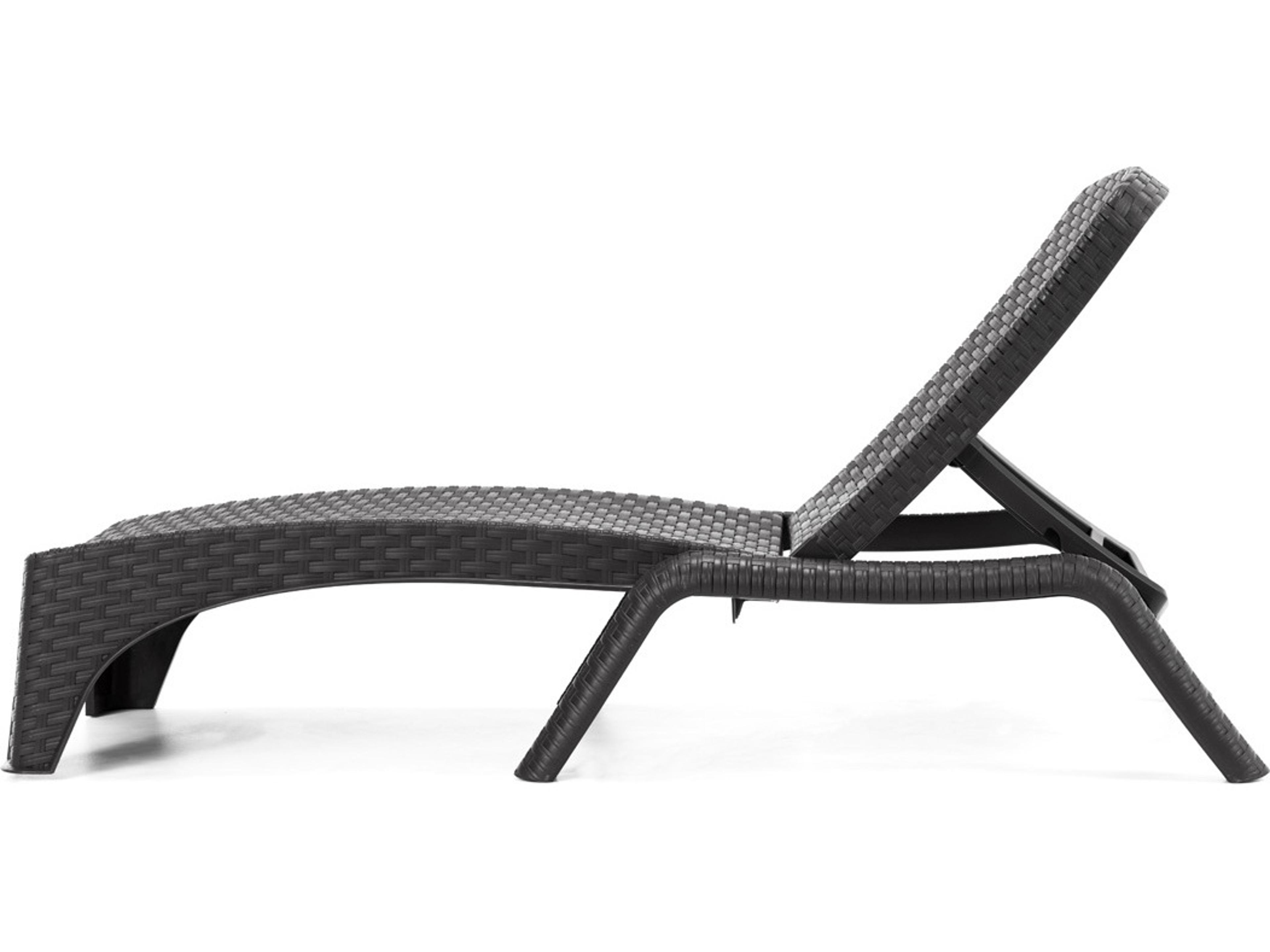 Rainbow Outdoor Roma Resin Wicker Anthracite Stackable Chaise Lounge Set of 2