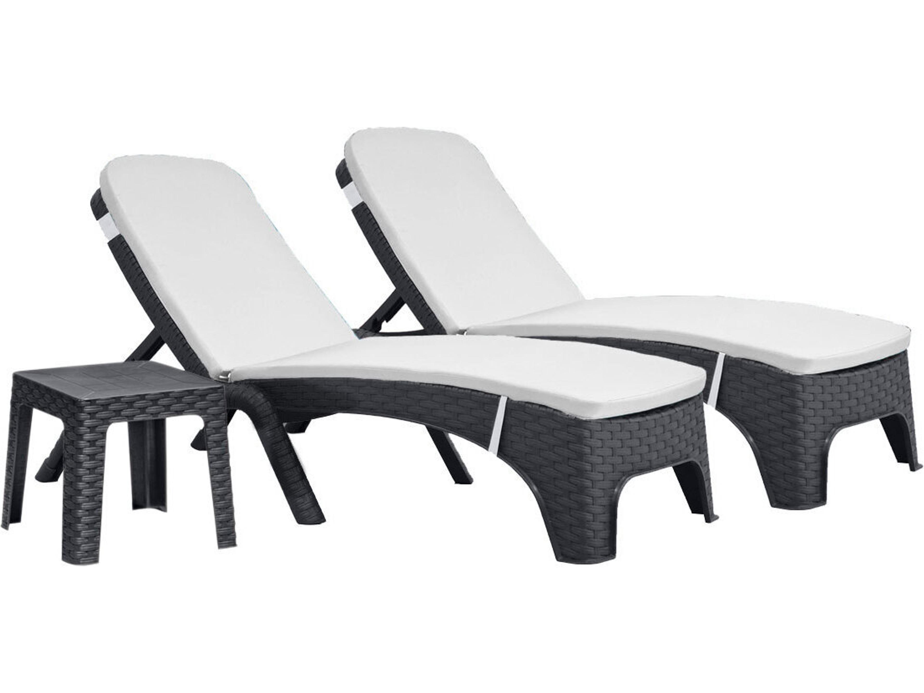 Roma Resin Wicker Anthracite 3 Piece Lounge Set with Cushion