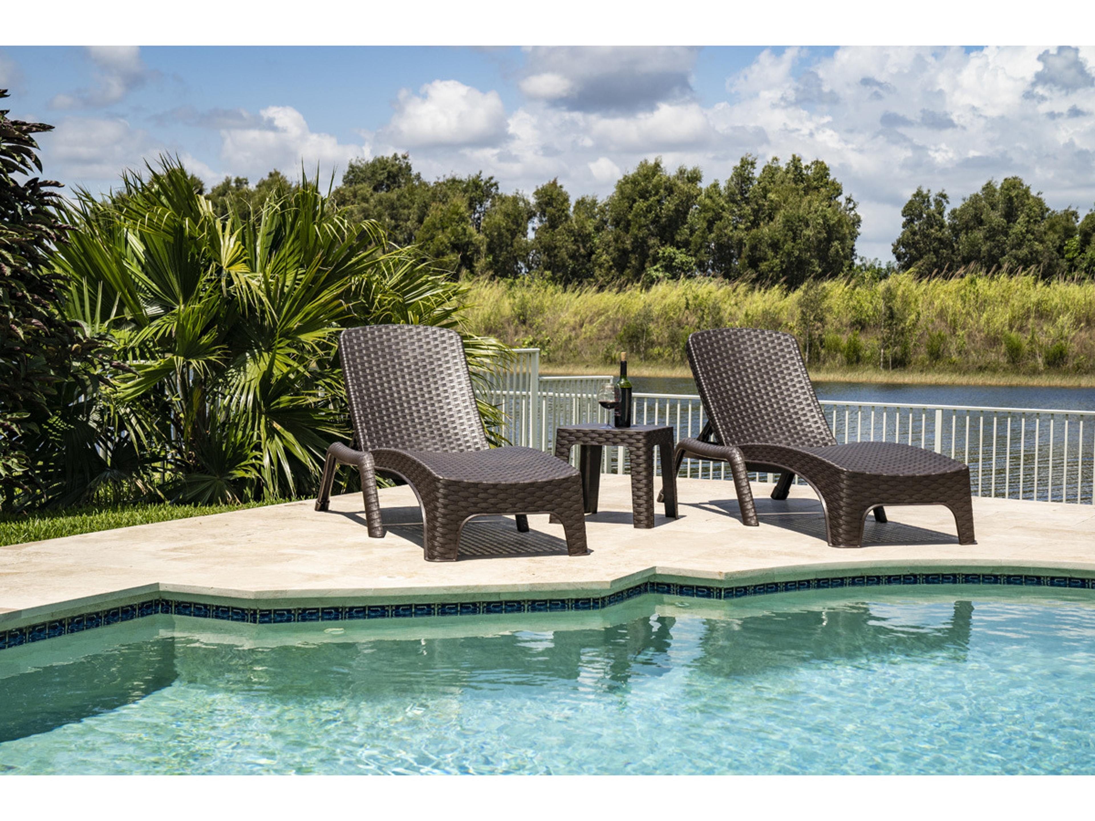 Rainbow Outdoor Roma Resin Wicker Brown 3 Piece Lounge Set