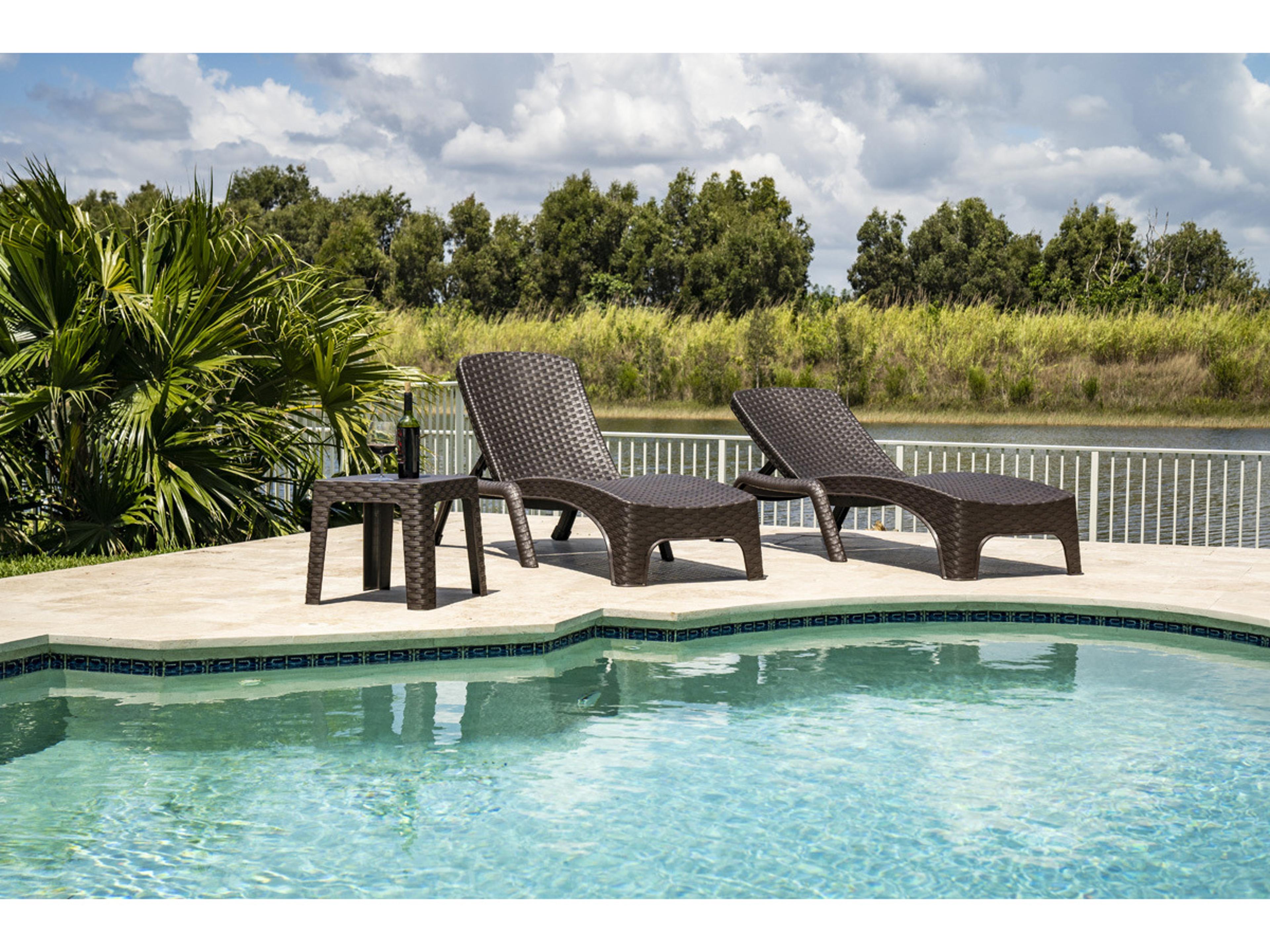 Rainbow Outdoor Roma Resin Wicker Brown 3 Piece Lounge Set