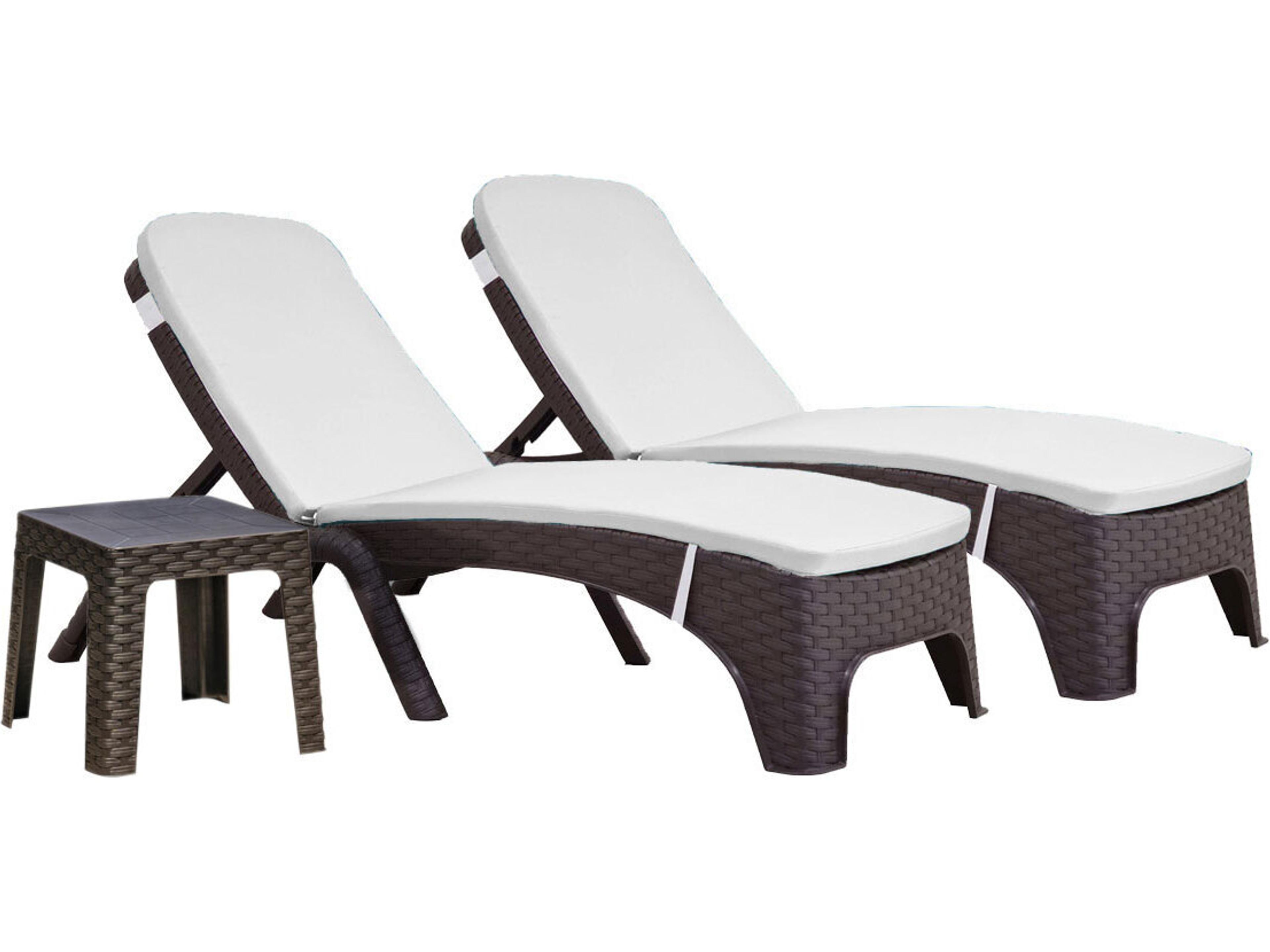 Roma Resin Wicker Brown 3 Piece Lounge Set with Cushion