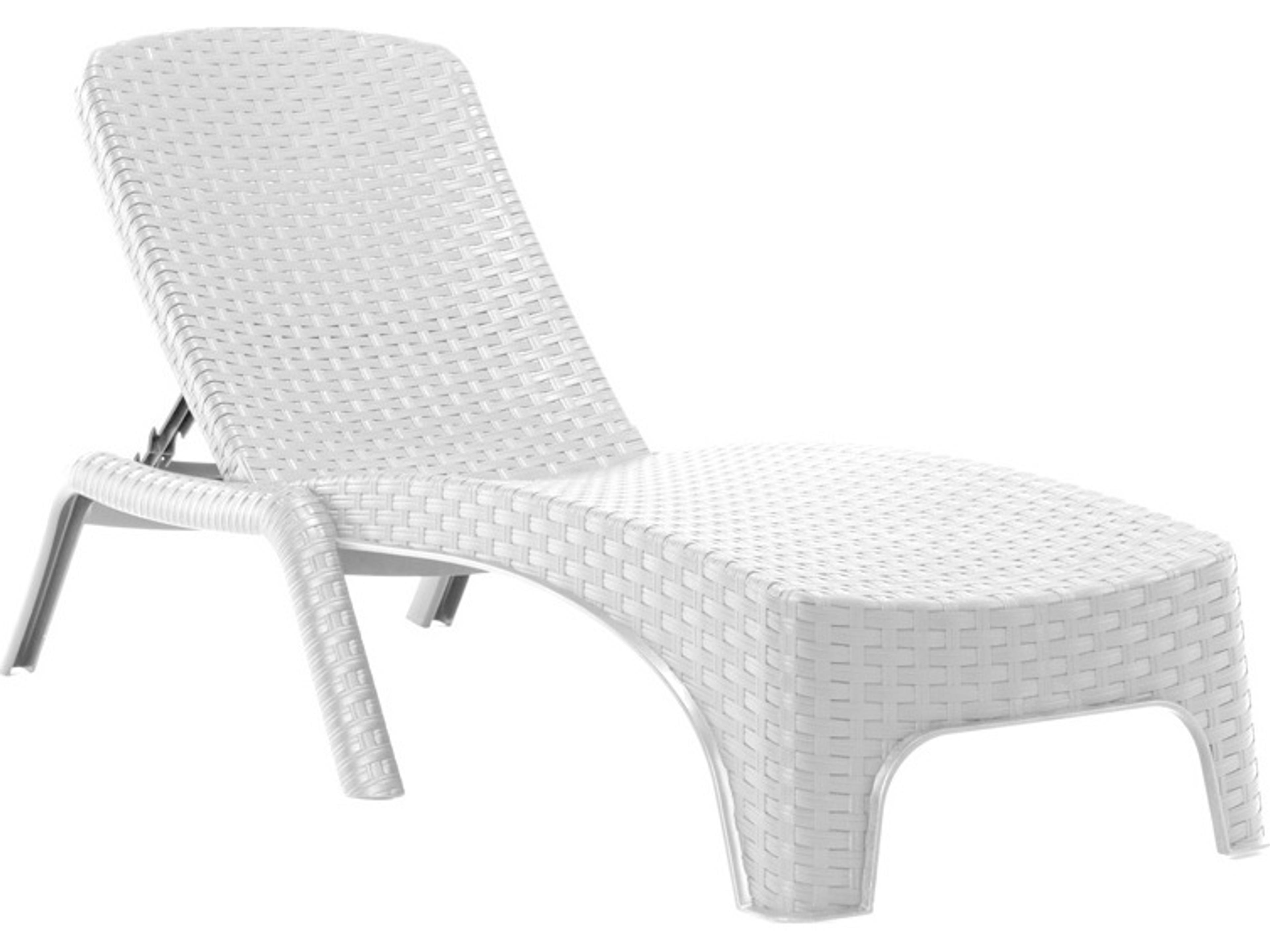 Rainbow Outdoor Roma Resin Wicker White Stackable Chaise Lounge Set of 2
