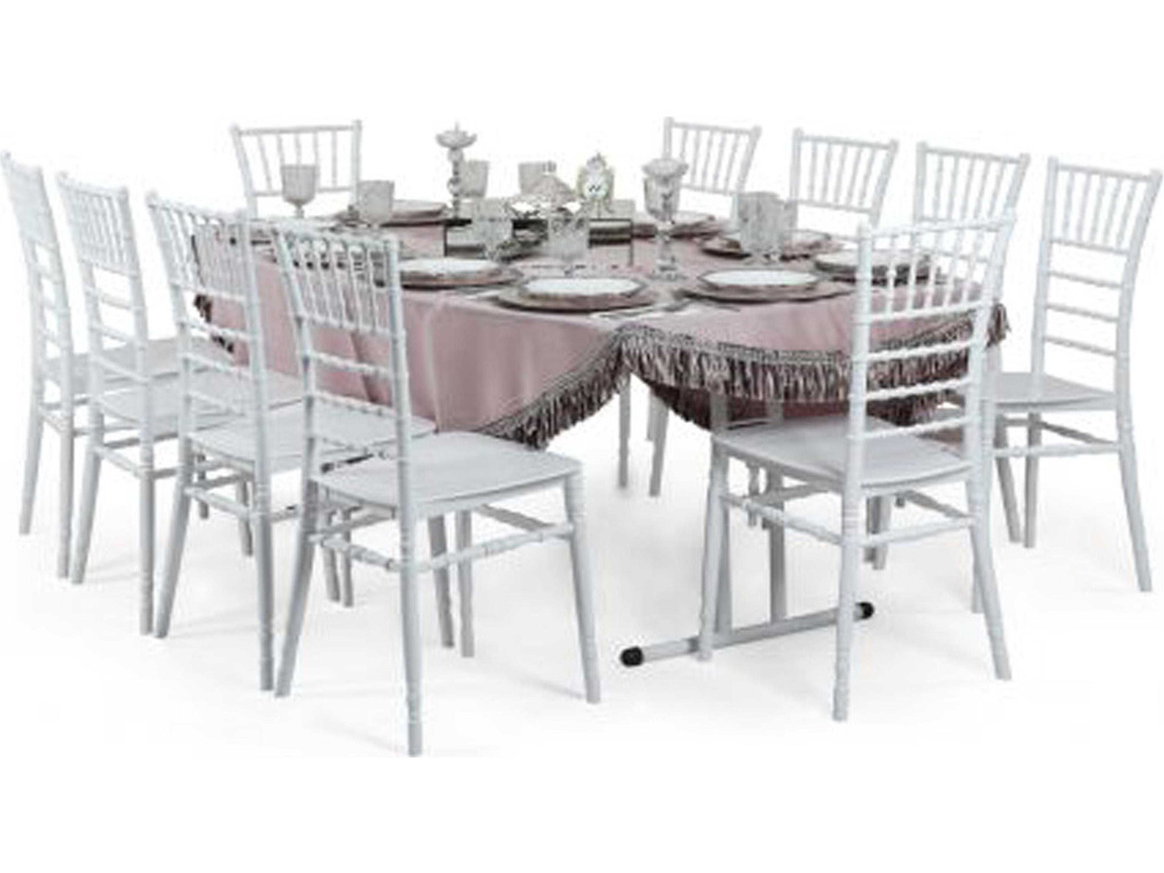 Rainbow Outdoor Tiffany Resin White Stackable Dining Side Chair with Cushion Set of 2