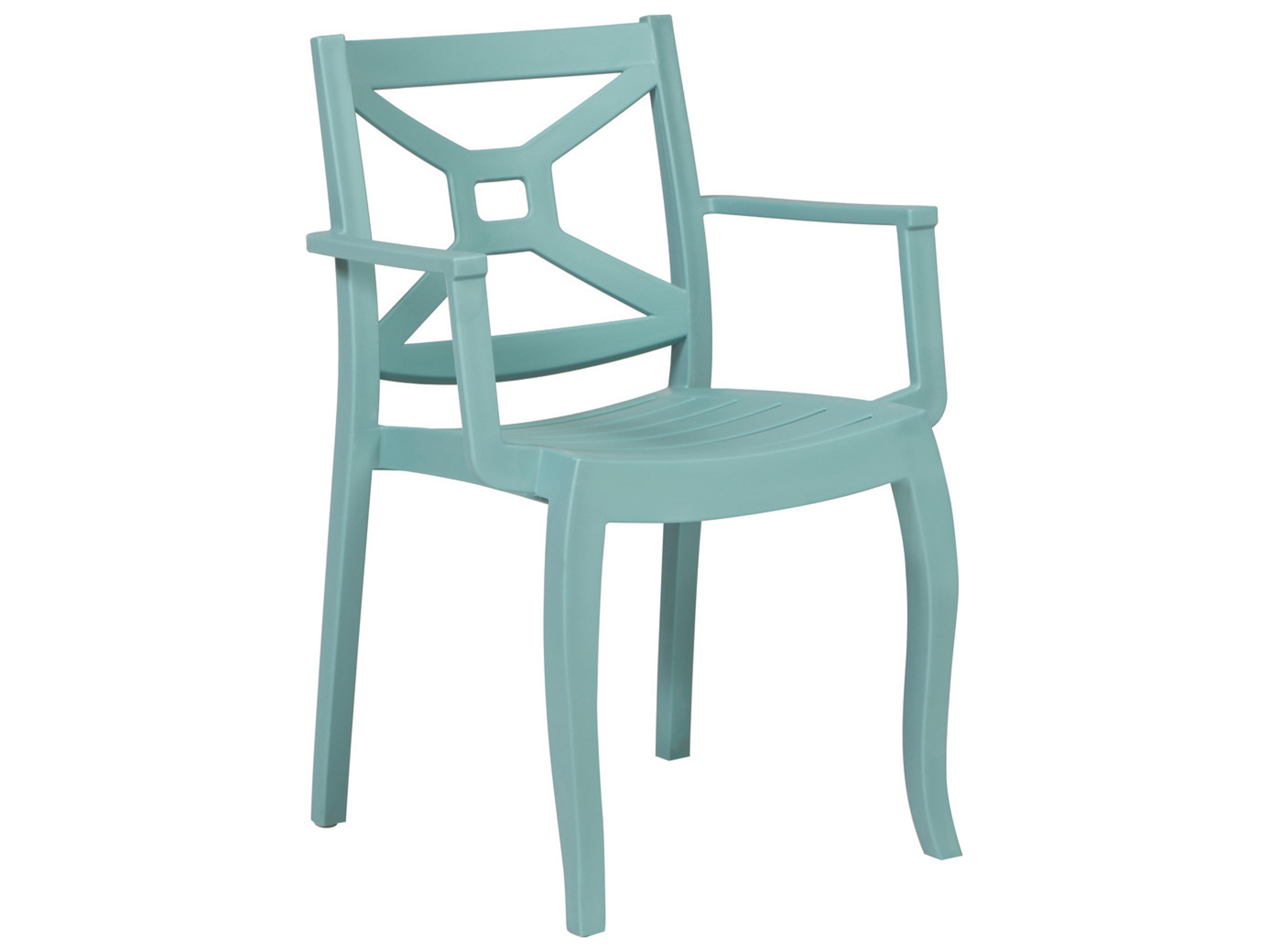 Rainbow Outdoor Zeus Resin Blue Stackable Dining Arm Chair Set of 2