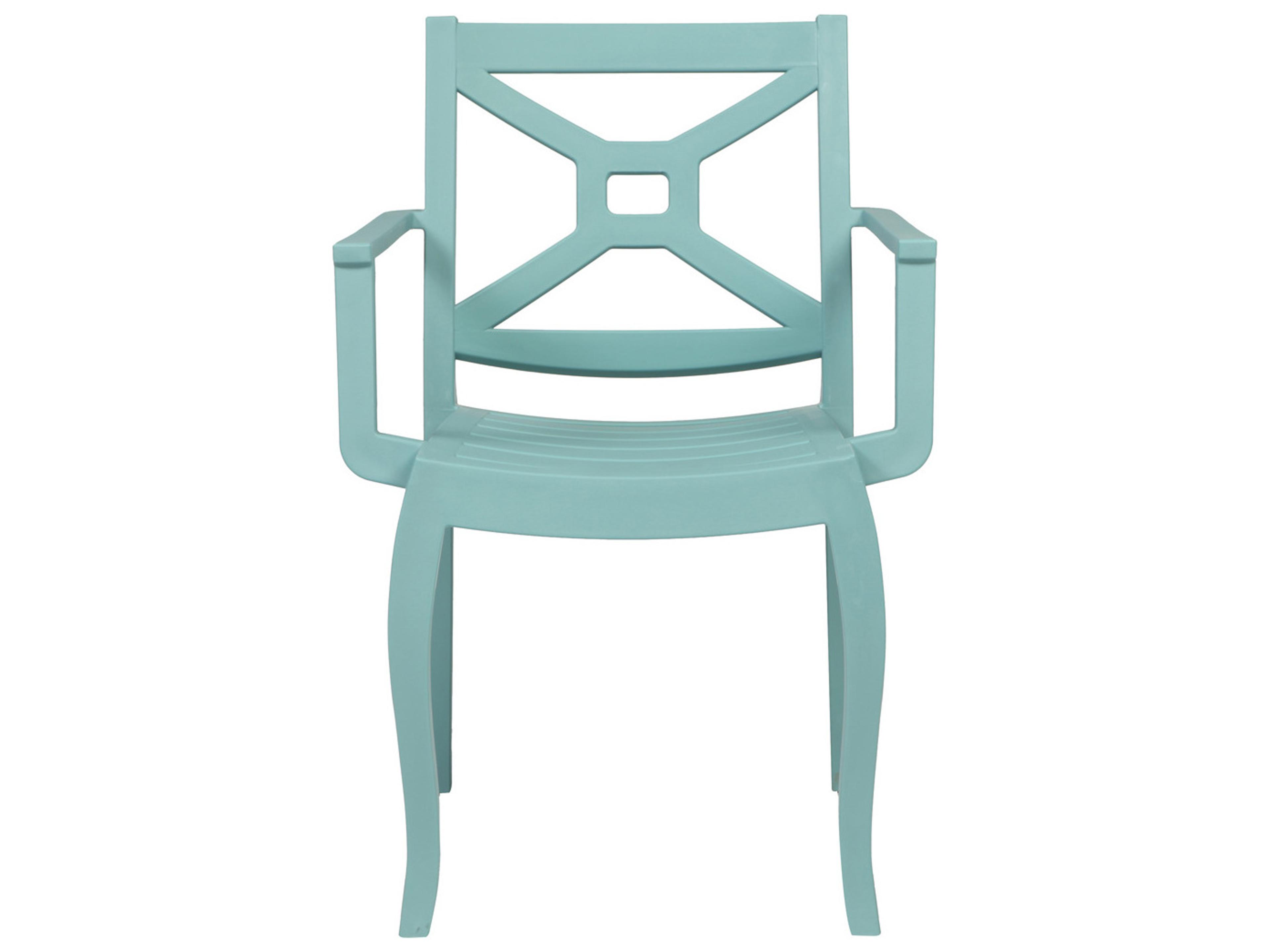 Rainbow Outdoor Zeus Resin Blue Stackable Dining Arm Chair Set of 2