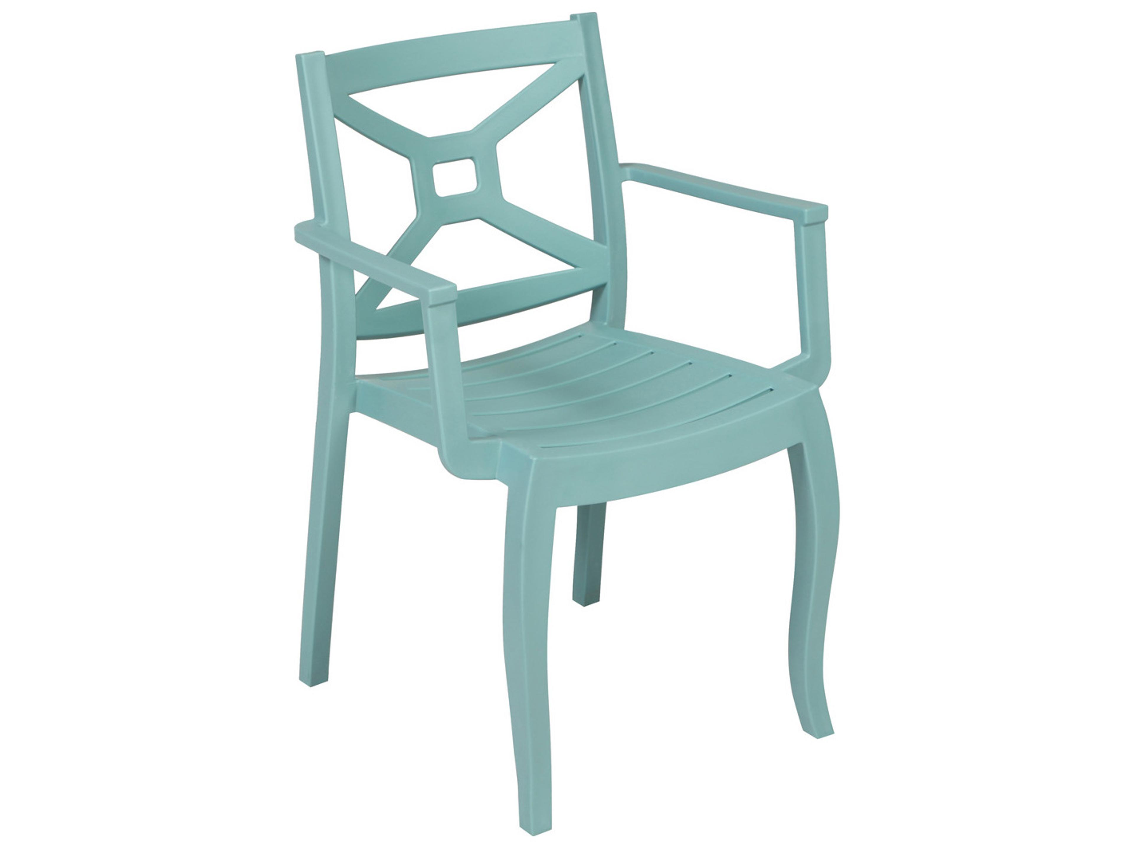 Rainbow Outdoor Zeus Resin Blue Stackable Dining Arm Chair Set of 2