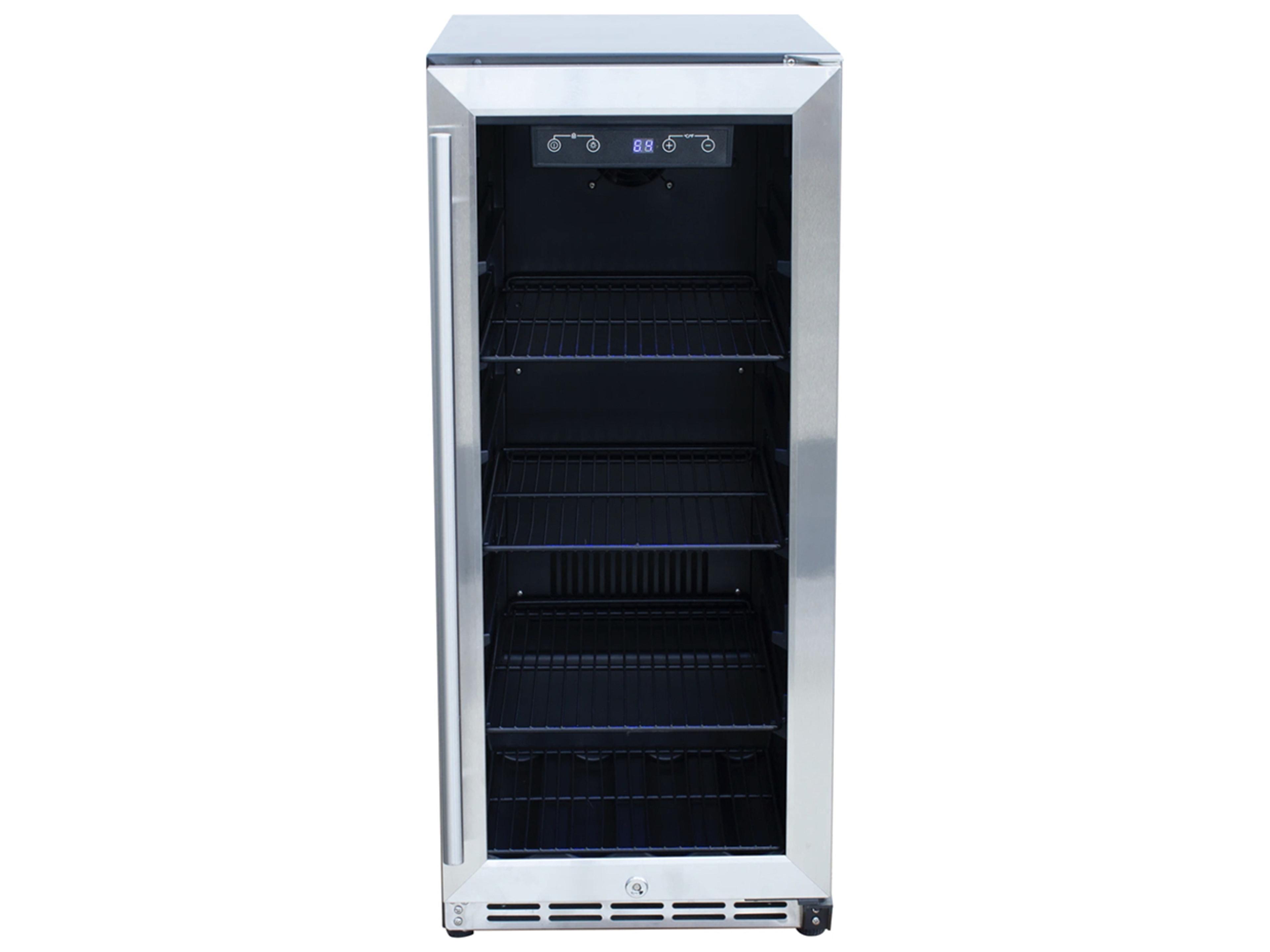Stainless 15 Refrigerator with Glass Window