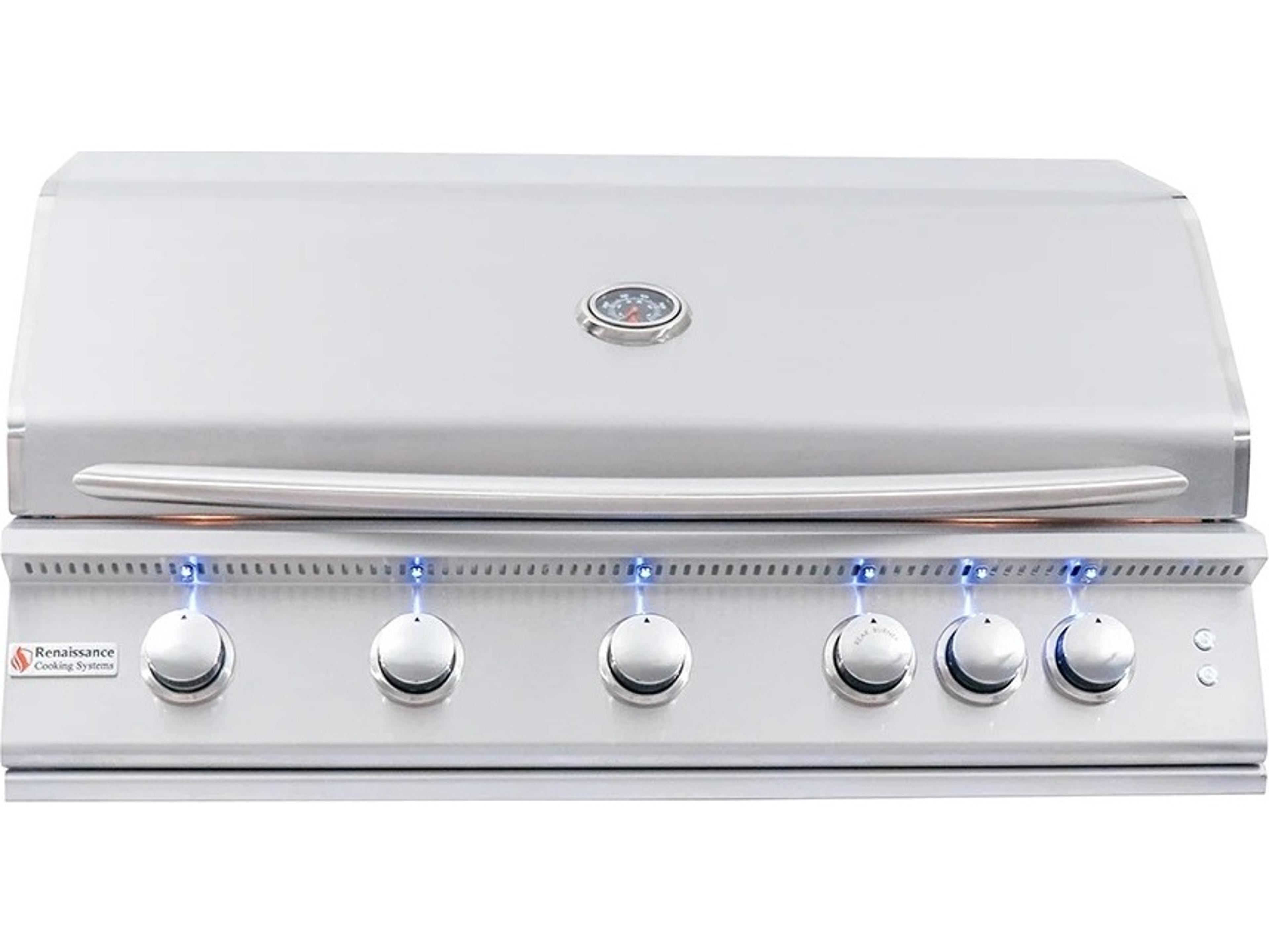 RCS Grills 40'' Premier Grill Blue LED with Rear Burner
