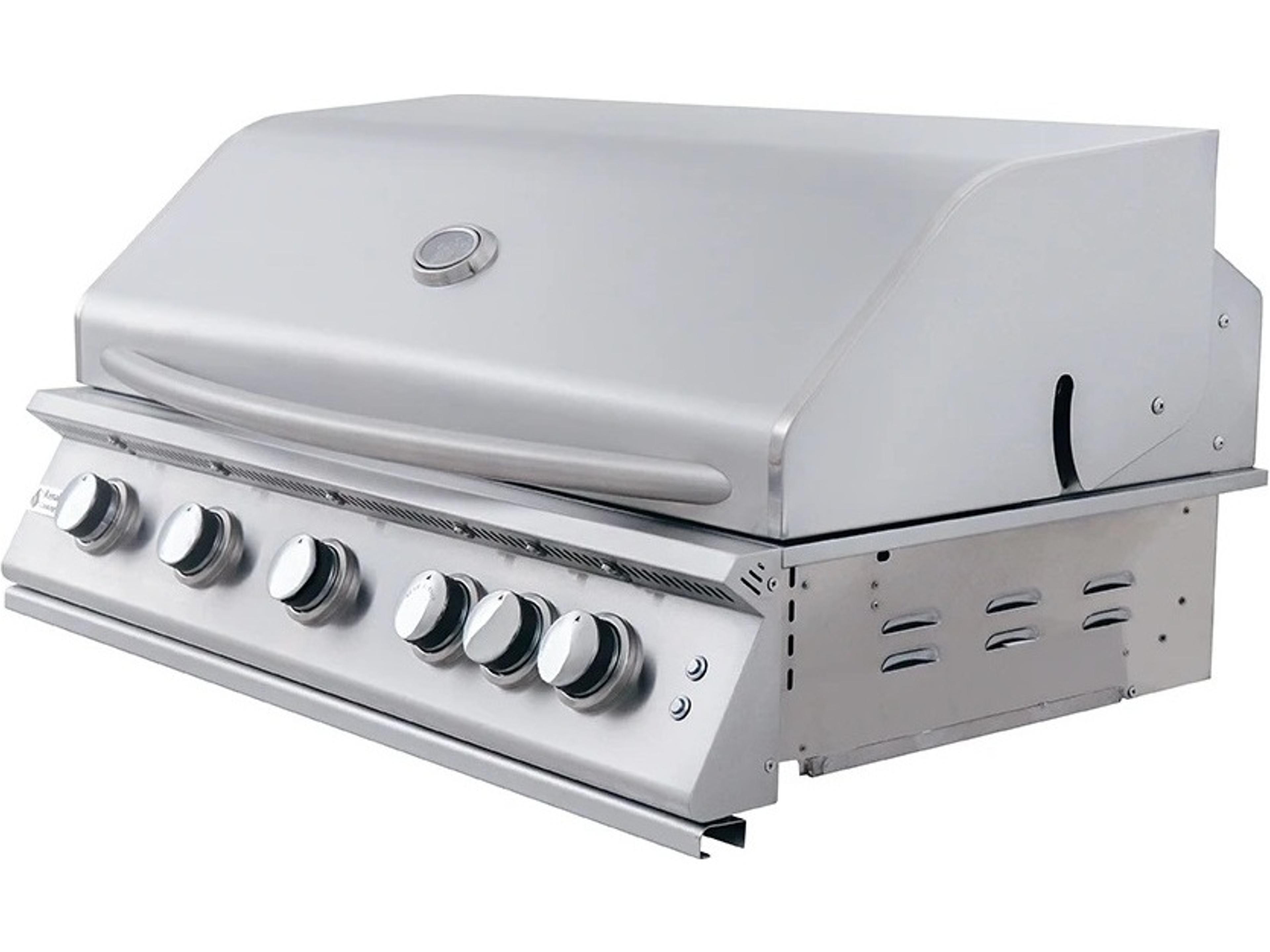 RCS Premier Series 40 Inch 5-Burner Built-In Propane Gas Grill With Rear Infrared Burner & Grill Lights