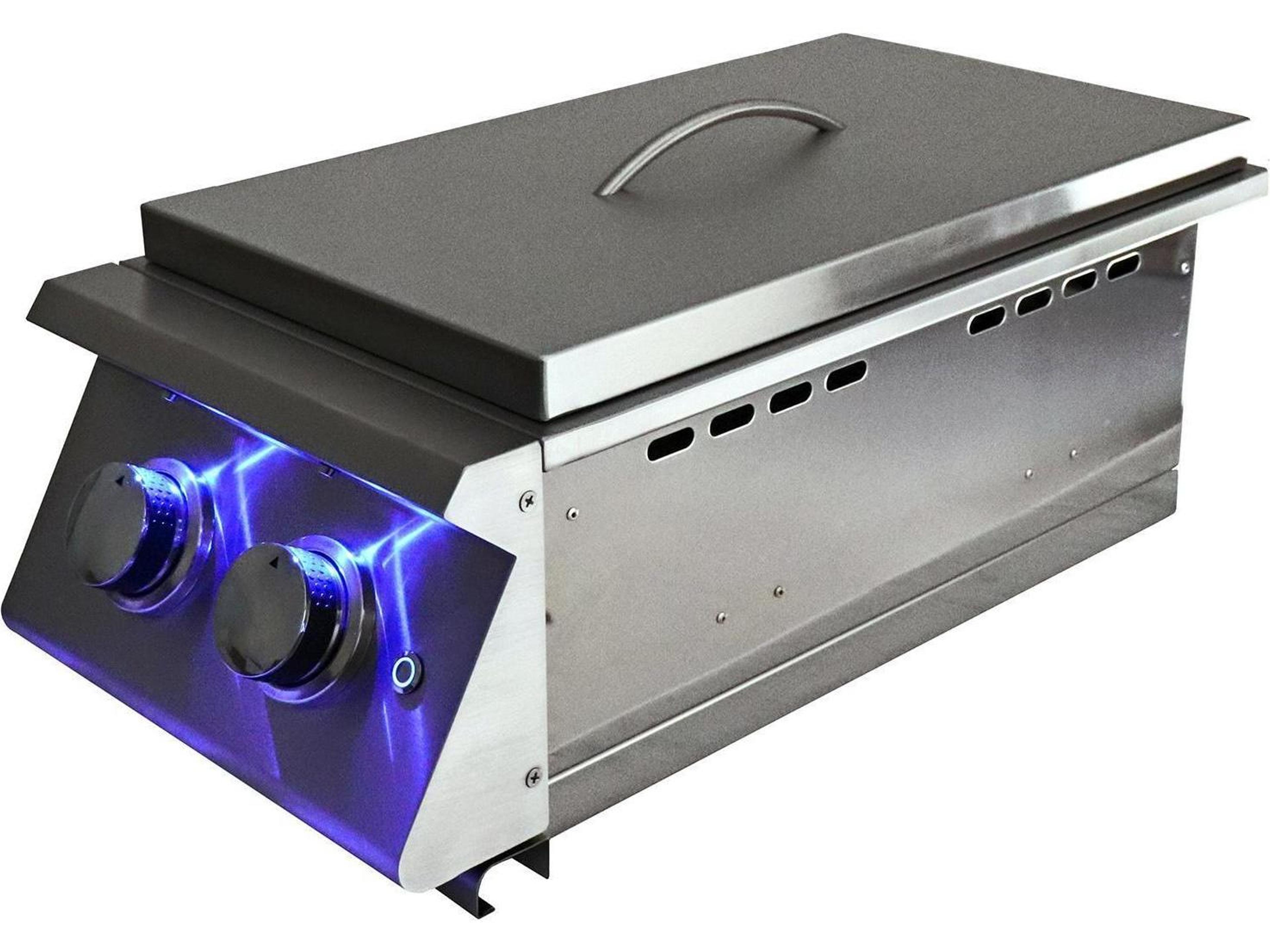 RCS Premier Series Built-In Propane Gas Double Side Burner with Blue LED Lights