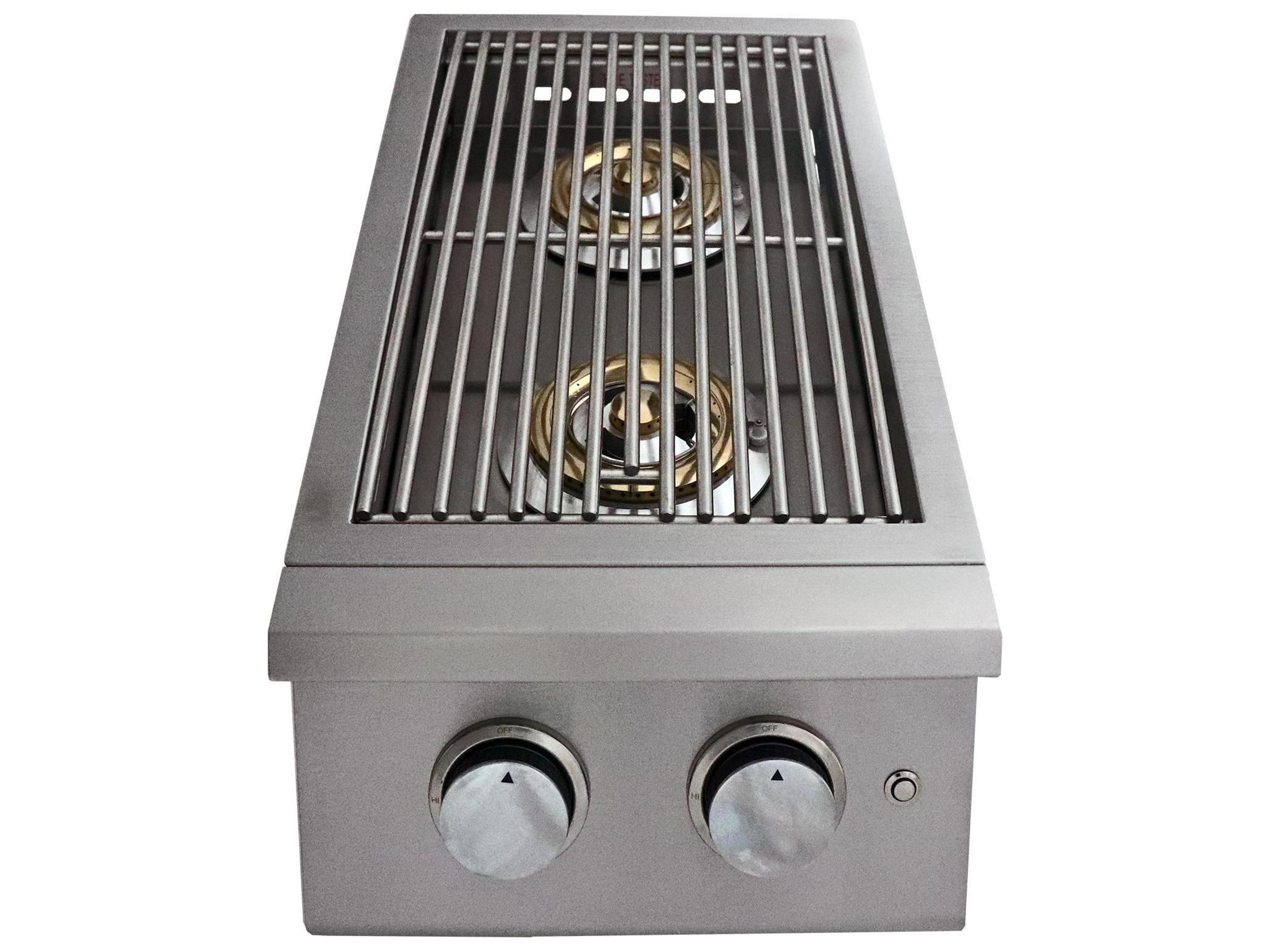 RCS Premier Series Built-In Propane Gas Double Side Burner with Blue LED Lights