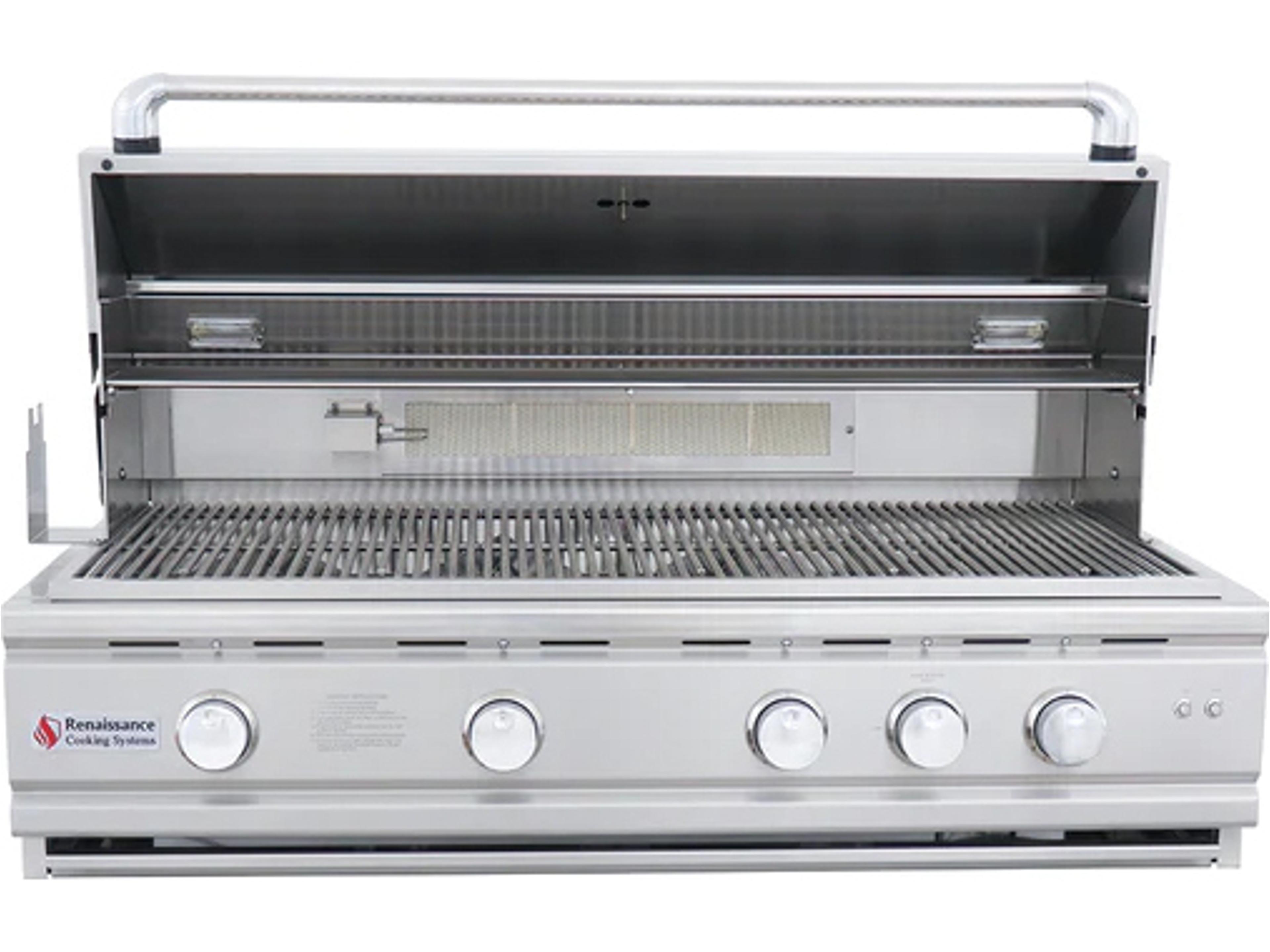 RCS Grills Stainless Steel 42" Cutlass Pro Grill with Rear Burner, Briquette Trays & Blue LEDs