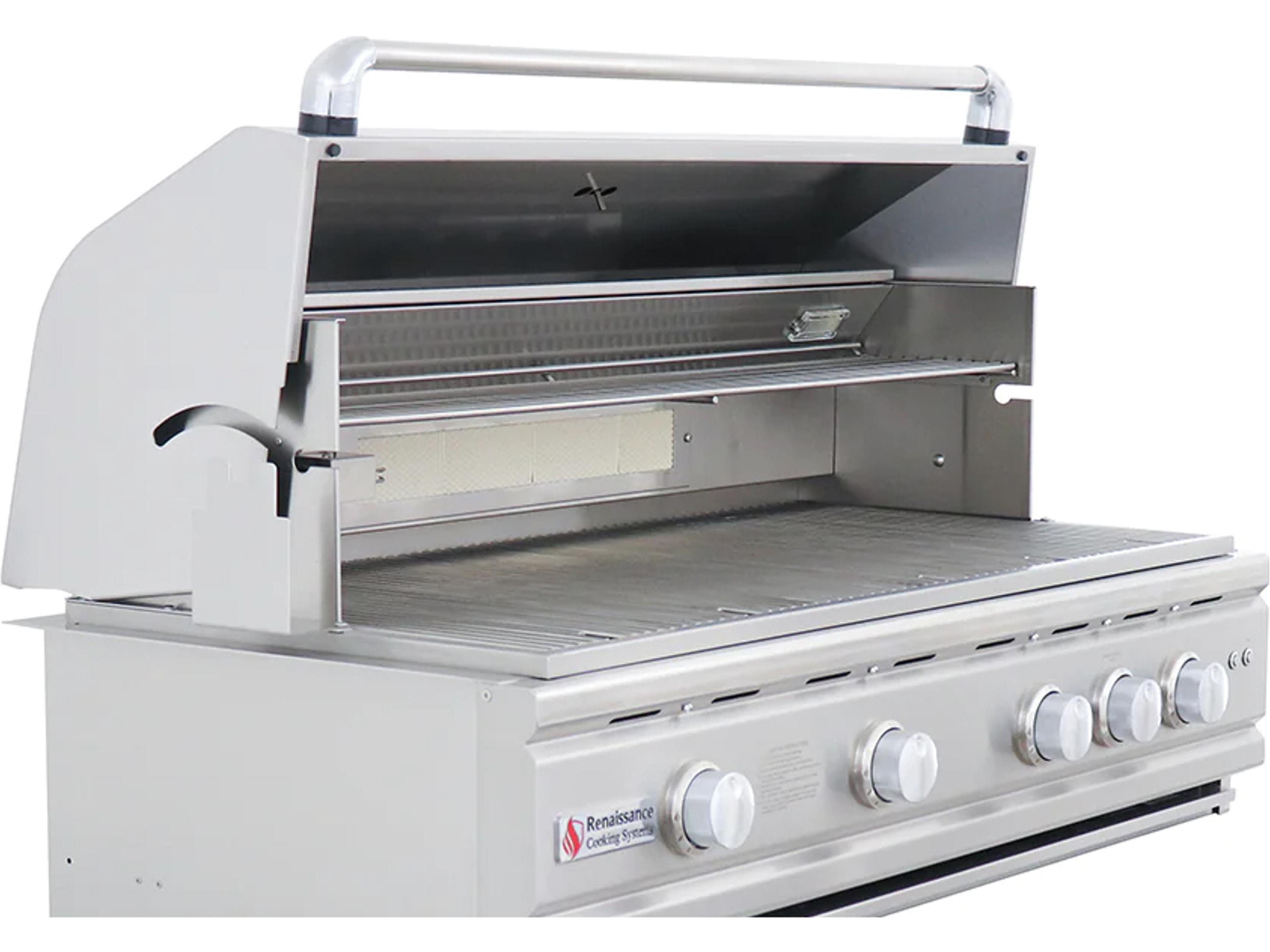 RCS Grills Stainless Steel 42" Cutlass Pro Grill with Rear Burner, Briquette Trays & Blue LEDs