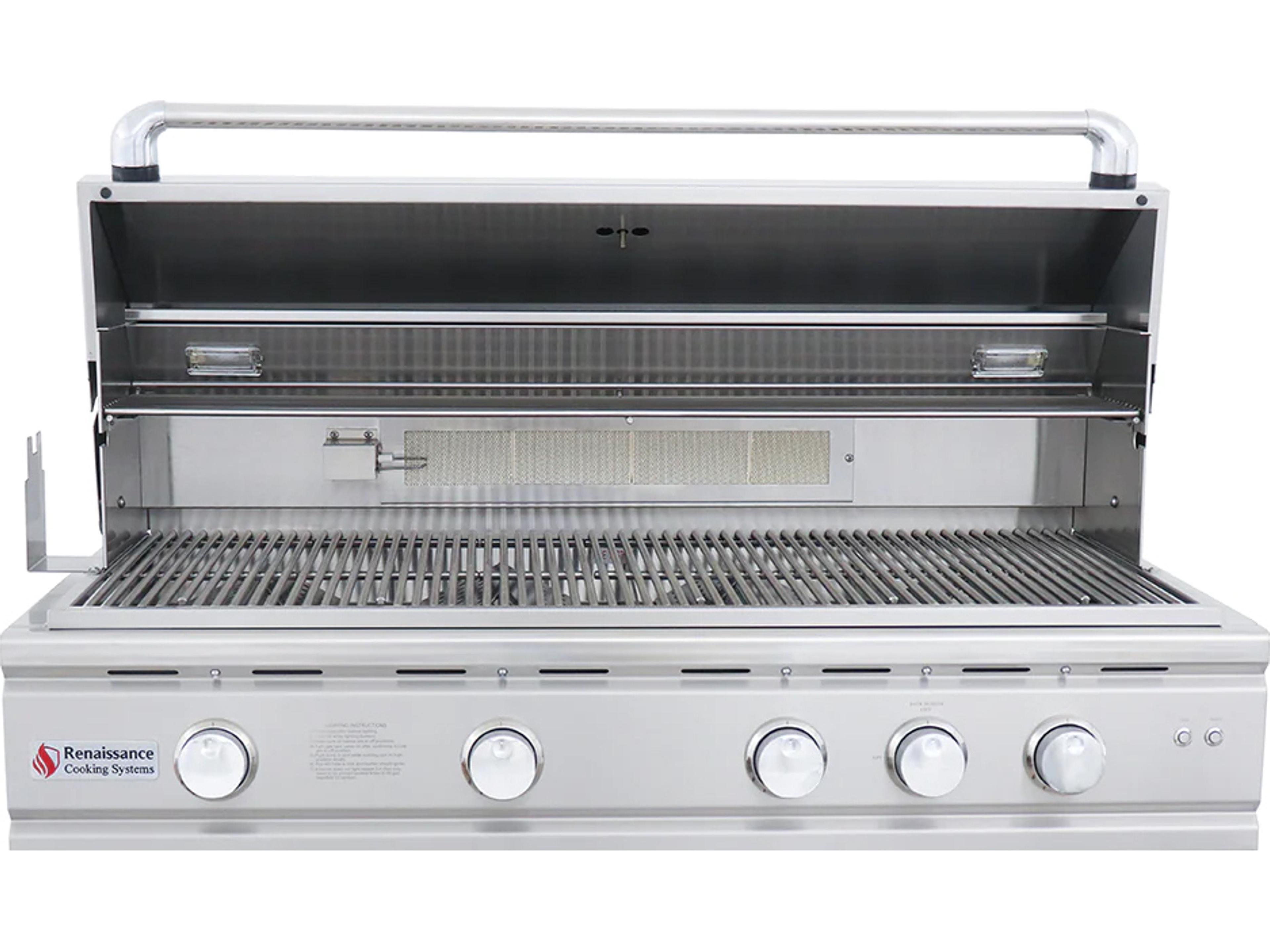 RCS Grills Stainless Steel 42" Cutlass Pro Grill with Rear Burner, Briquette Trays & Blue LEDs -