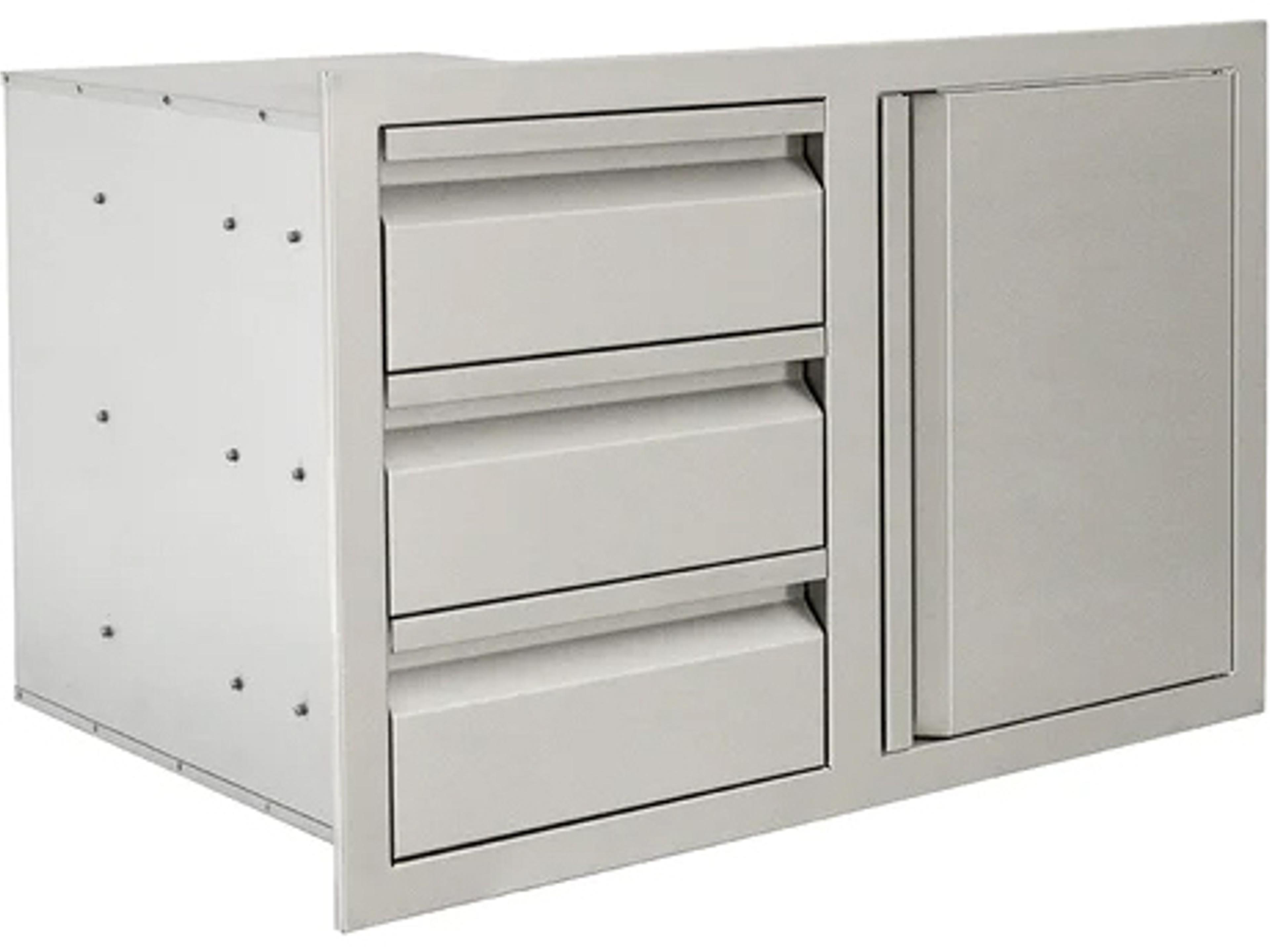 RCS Grills Stainless Steel Triple Drawer with Single Door