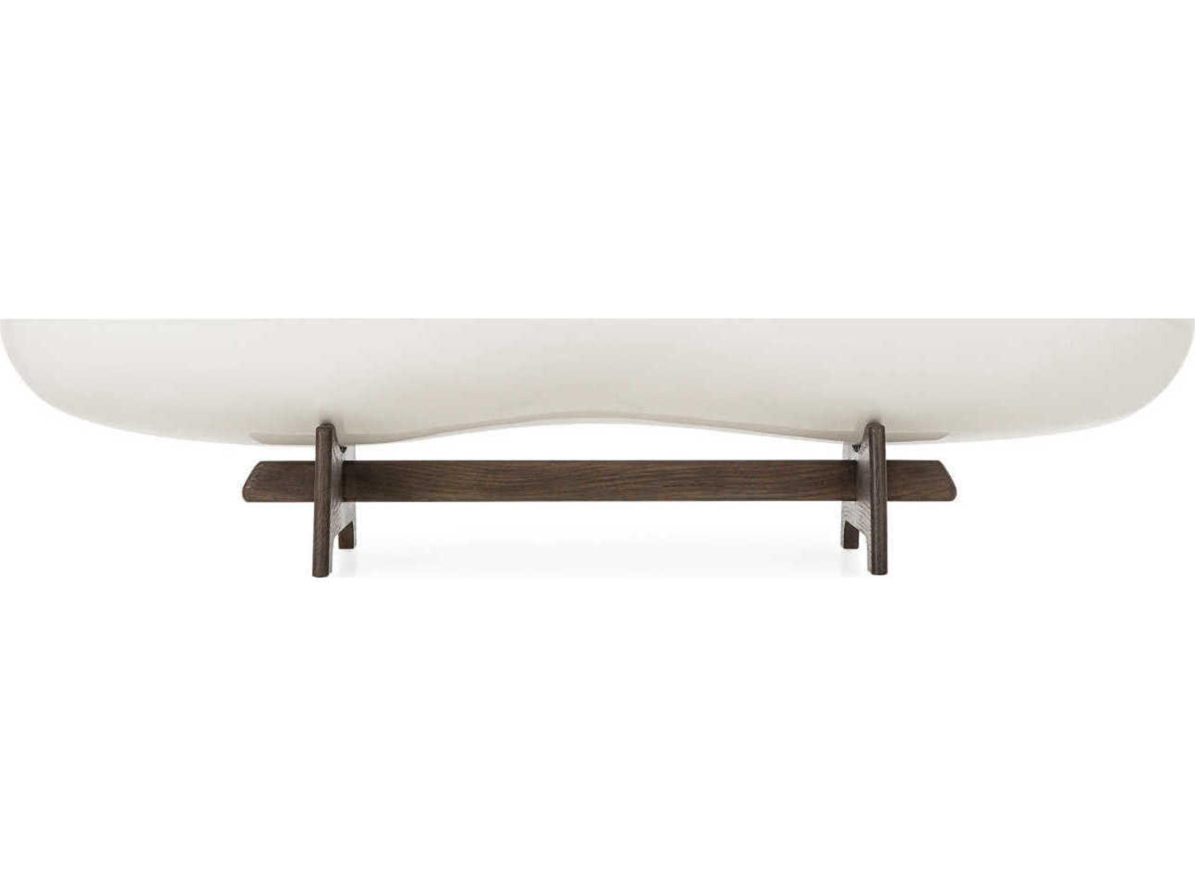 Sonder Living Danica Oval Wood White Acrylic Coffee Table