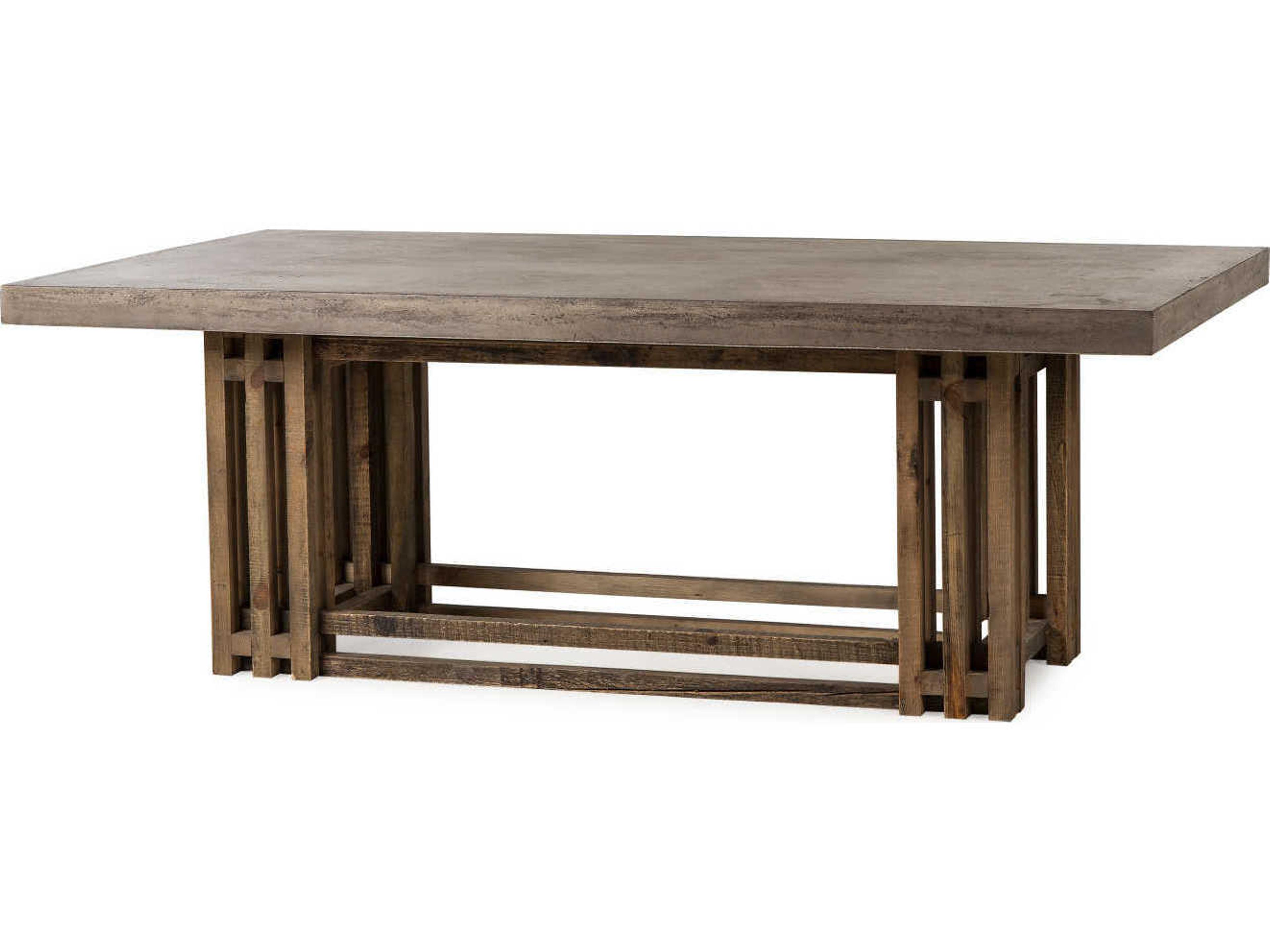 Conrad Rectangular Concrete & Reclaimed Pine Dining Table